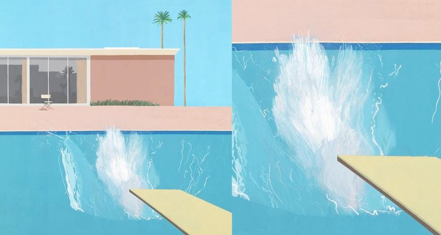 david hockney painting his pool