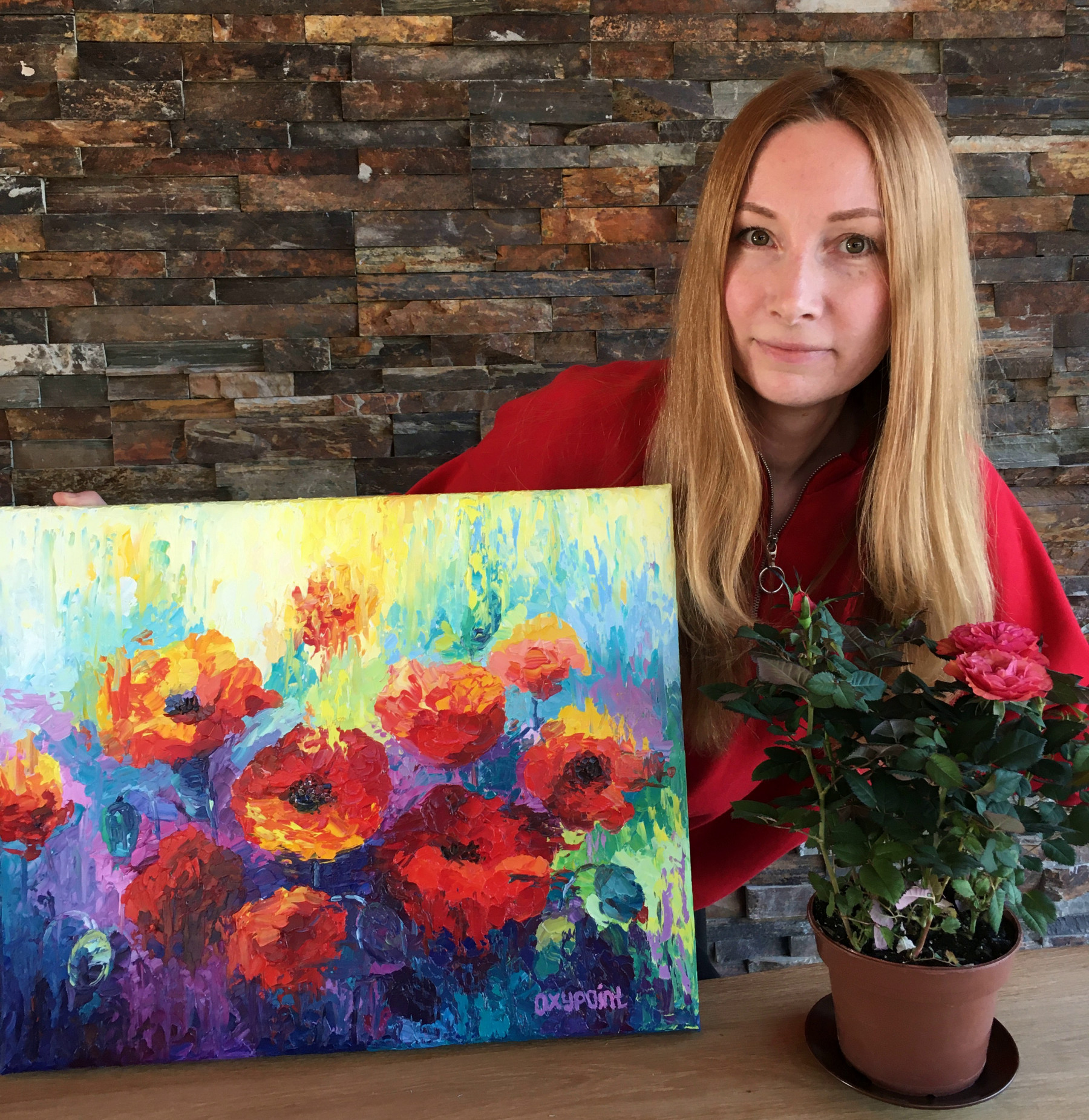 Oxypoint, Poppies, painting - Artalistic online contemporary art buying and selling gallery