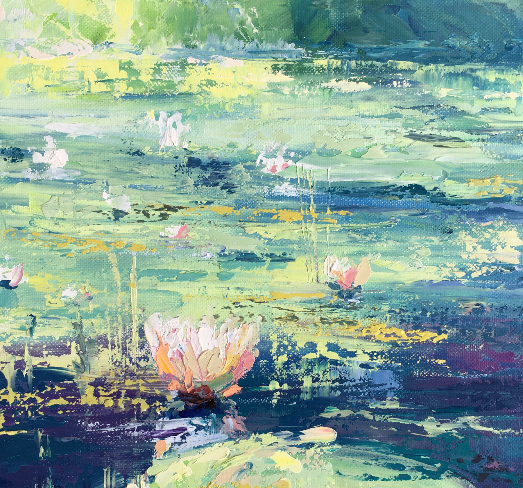 Oxypoint, Water lilies on the pond, painting - Artalistic online contemporary art buying and selling gallery