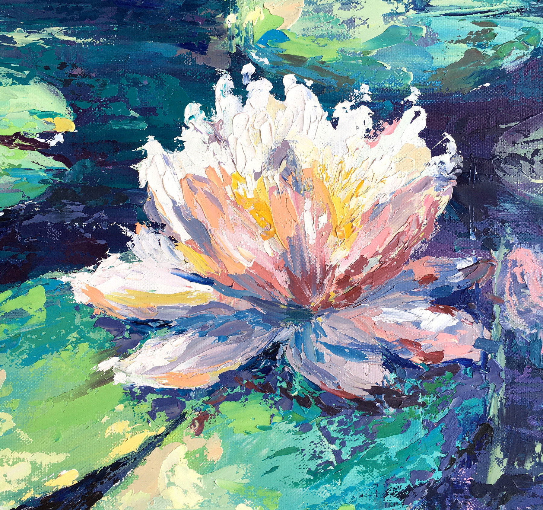Oxypoint, Water lilies on the pond, painting - Artalistic online contemporary art buying and selling gallery