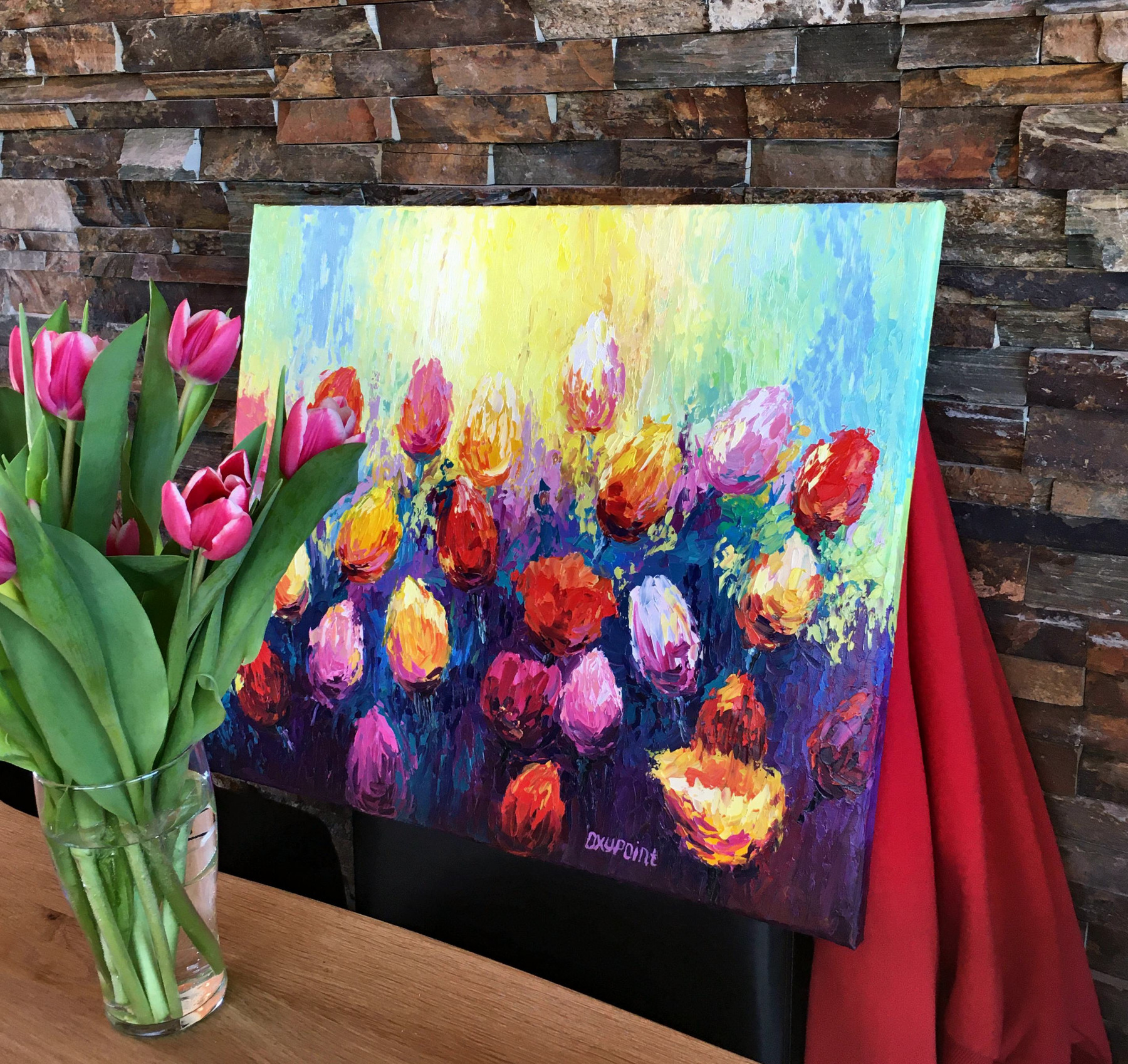 Oxypoint, Tulips, painting - Artalistic online contemporary art buying and selling gallery