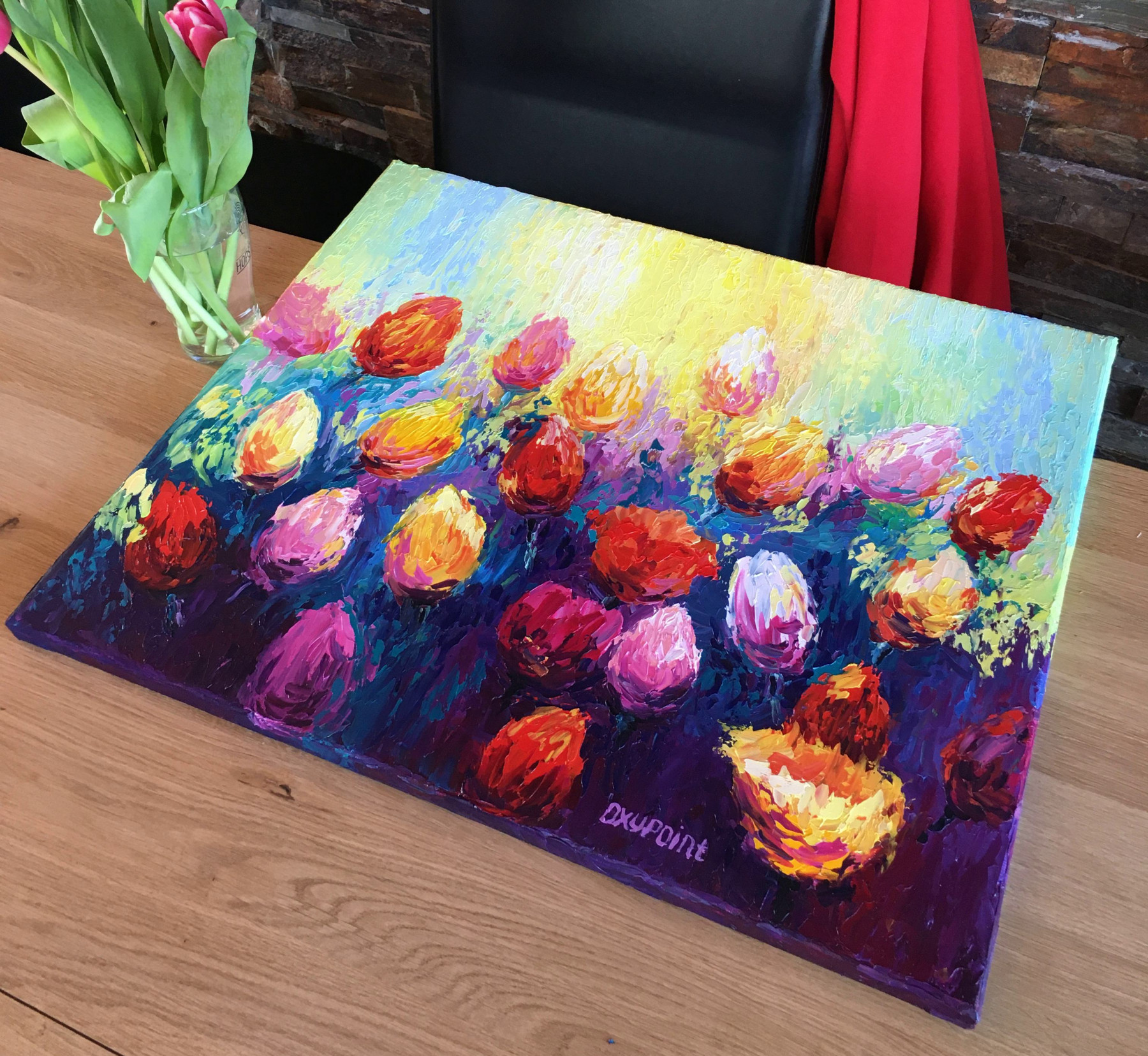 Oxypoint, Tulips, painting - Artalistic online contemporary art buying and selling gallery