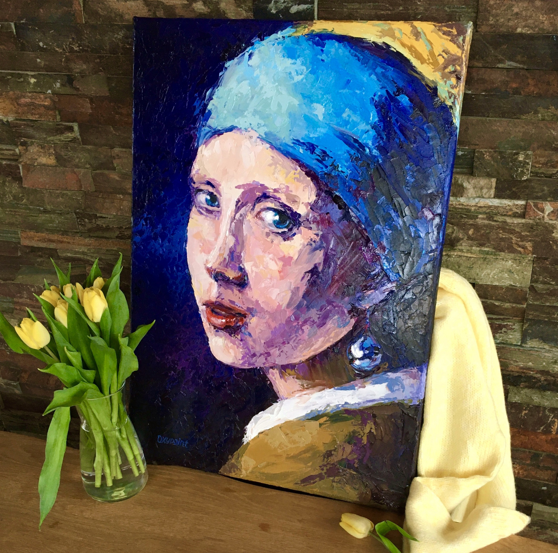 Oxypoint, Girl with a Pearl Earring, painting - Artalistic online contemporary art buying and selling gallery