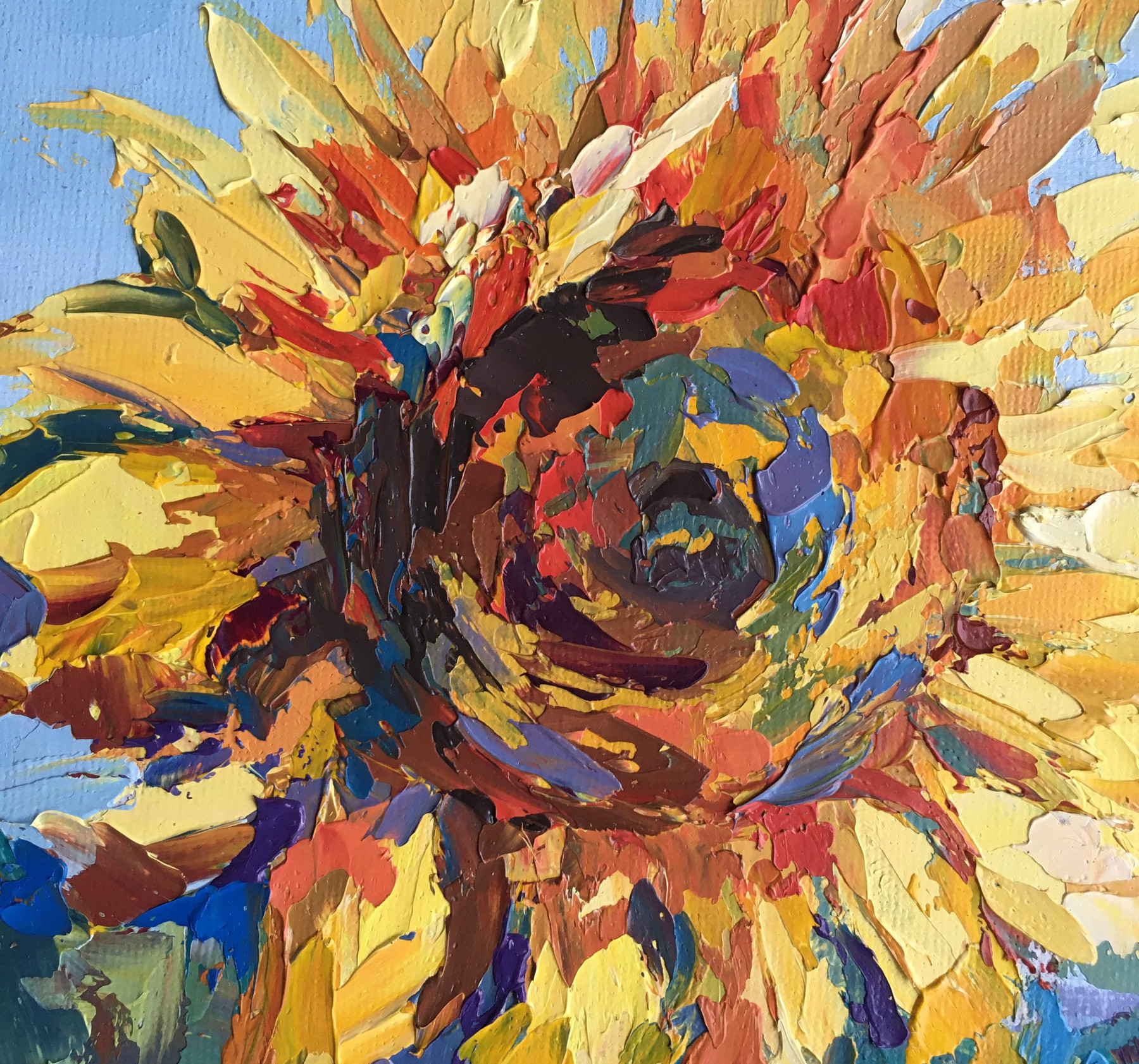 Oxypoint, Sunflowers, painting - Artalistic online contemporary art buying and selling gallery