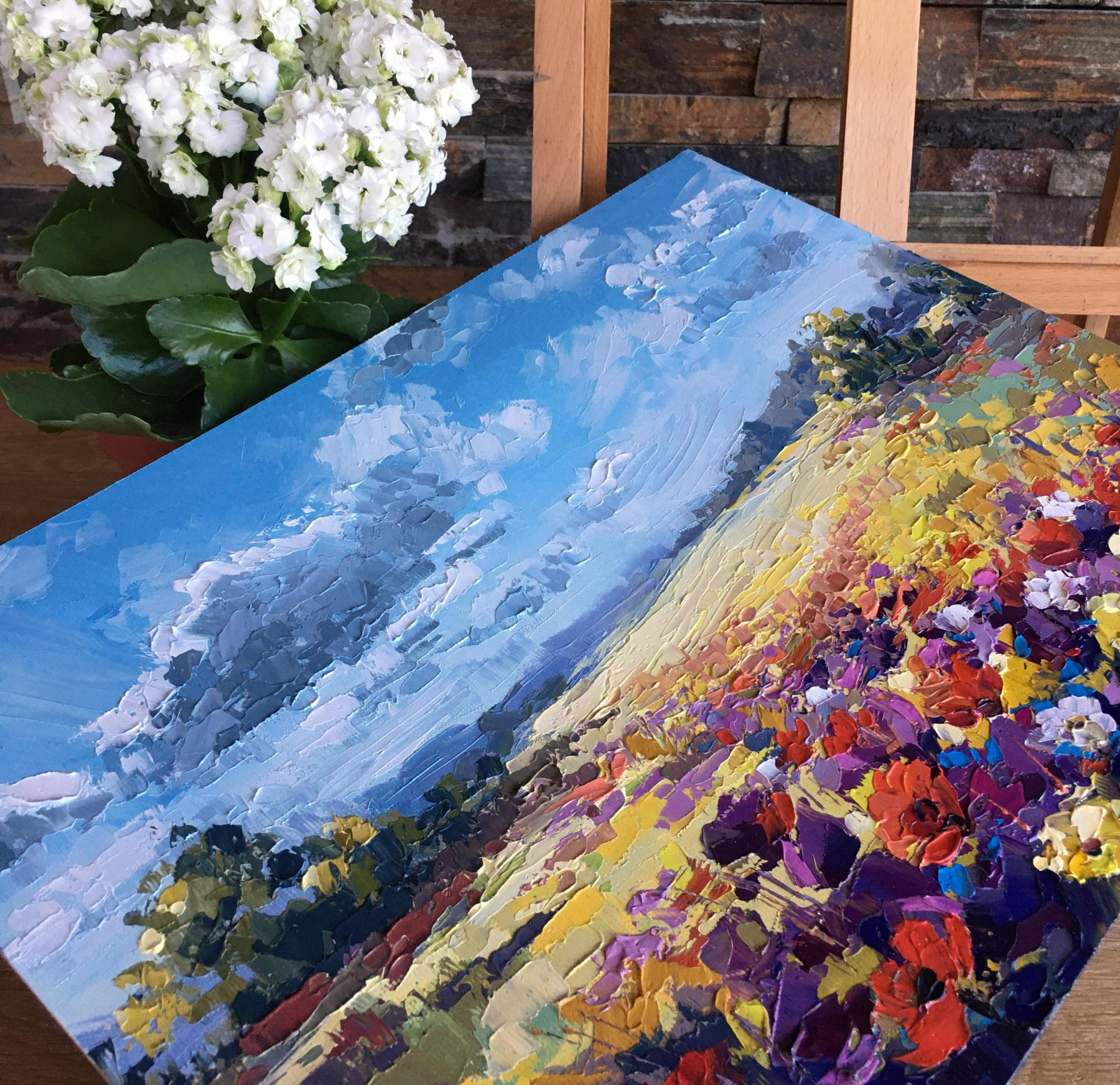 Oxypoint, River of Flowers, painting - Artalistic online contemporary art buying and selling gallery