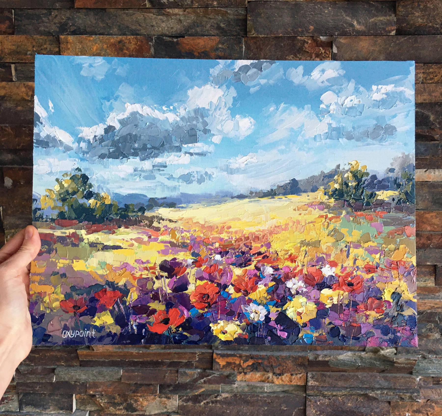 Oxypoint, River of Flowers, painting - Artalistic online contemporary art buying and selling gallery