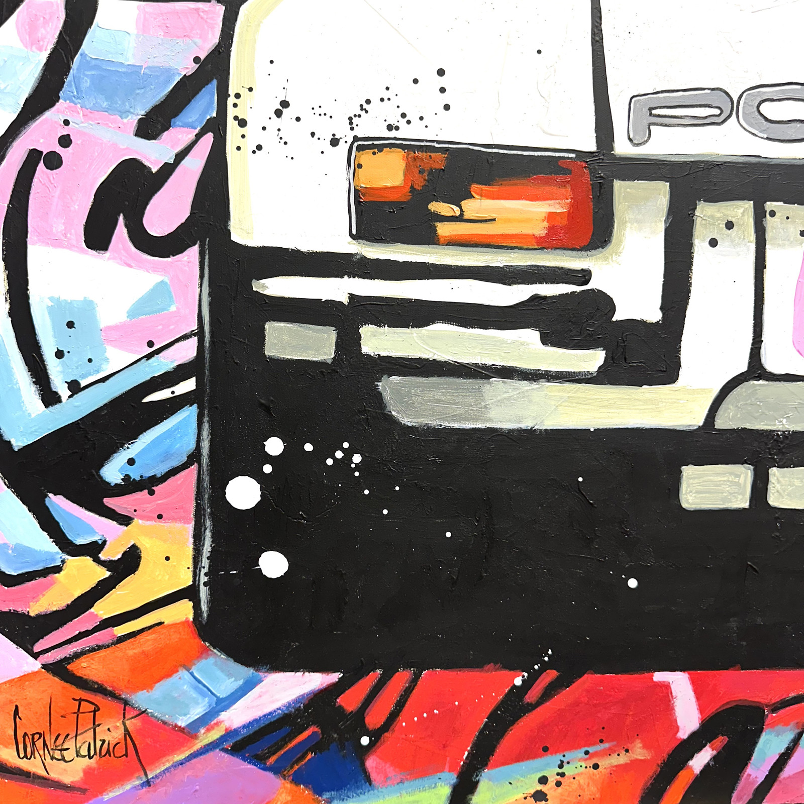Patrick Cornée, Snoopy et la Porsche 911, painting - Artalistic online contemporary art buying and selling gallery