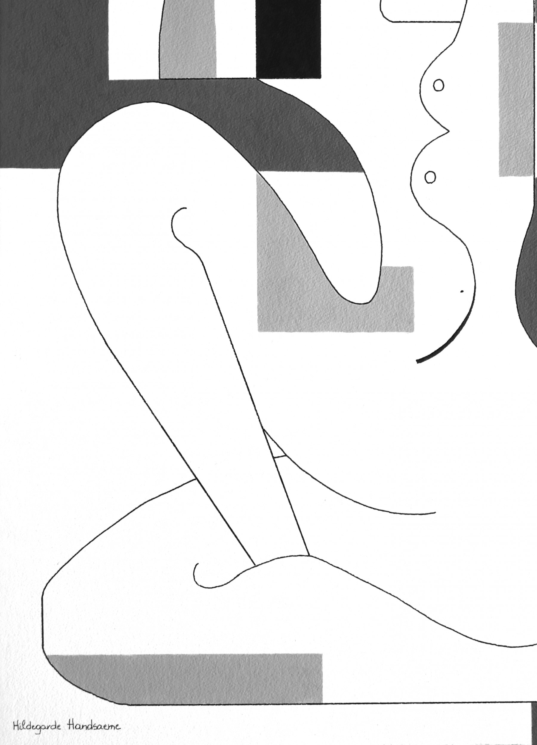 Hildegarde Handsaeme, La signora, drawing - Artalistic online contemporary art buying and selling gallery