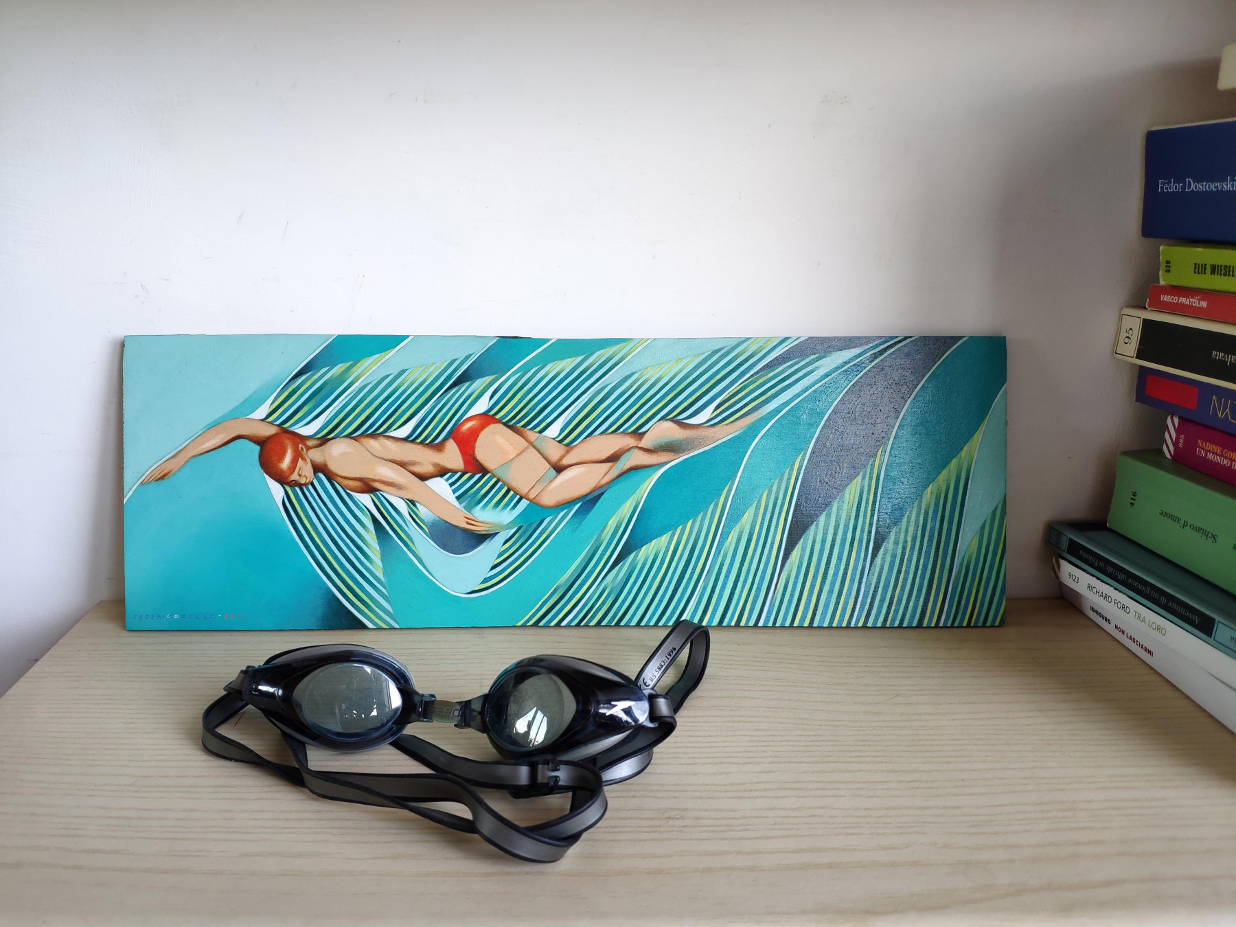 Federico Cortese, Swimmer, painting - Artalistic online contemporary art buying and selling gallery