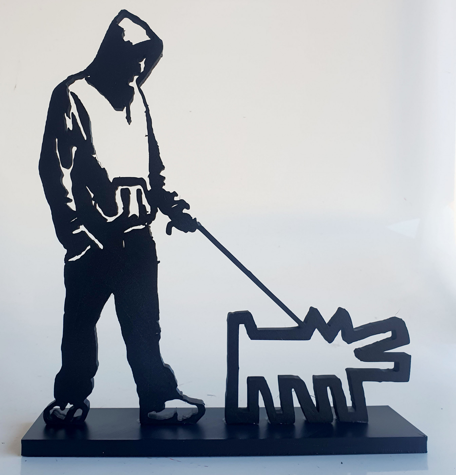 PyB, Dog Haring & Boy banksy, sculpture - Artalistic online contemporary art buying and selling gallery
