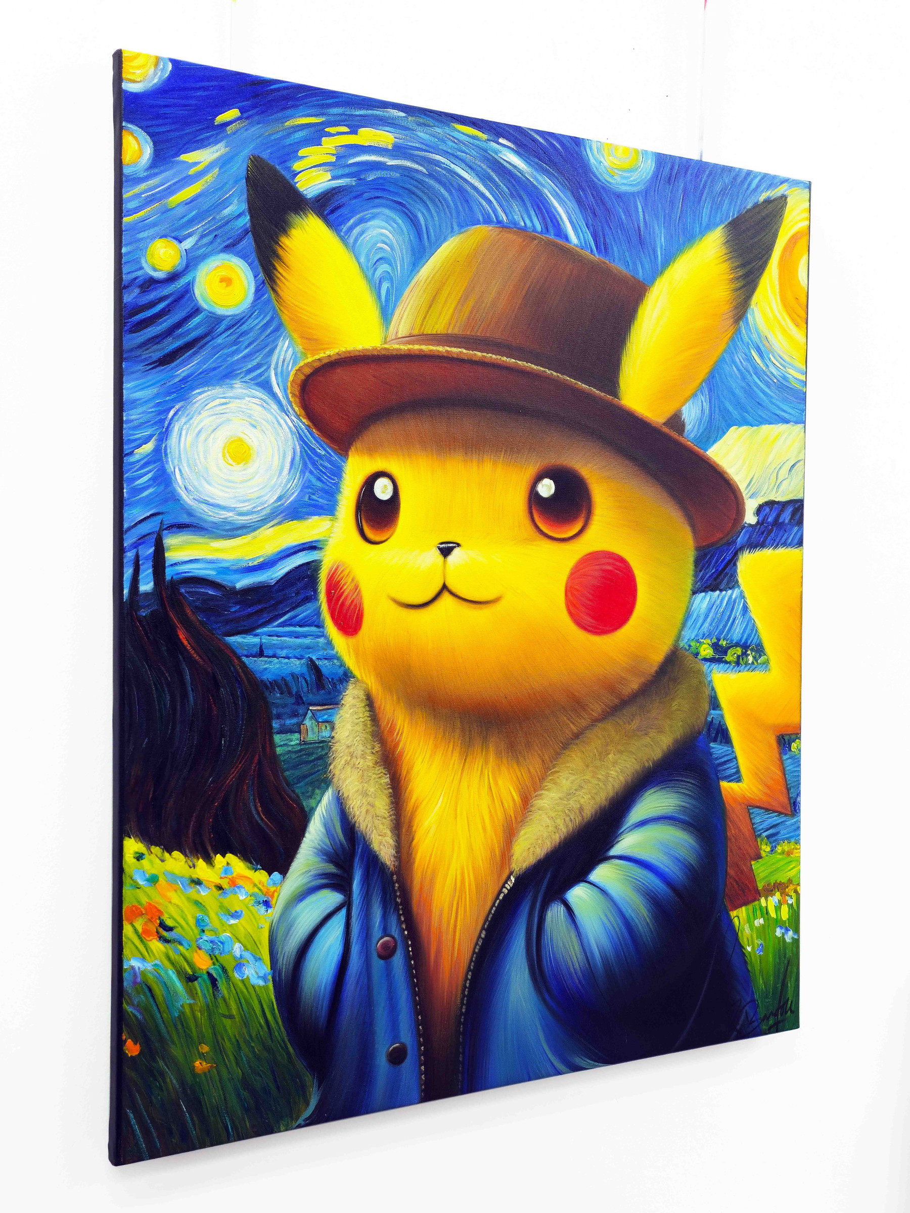 Vincent Bardou, Pikachu Van Gogh, painting - Artalistic online contemporary art buying and selling gallery