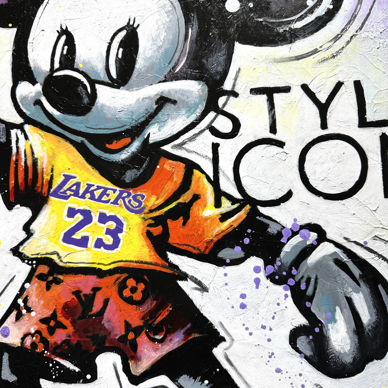 Patrick Cornée, Mickey is a Lakers fan, painting - Artalistic online contemporary art buying and selling gallery