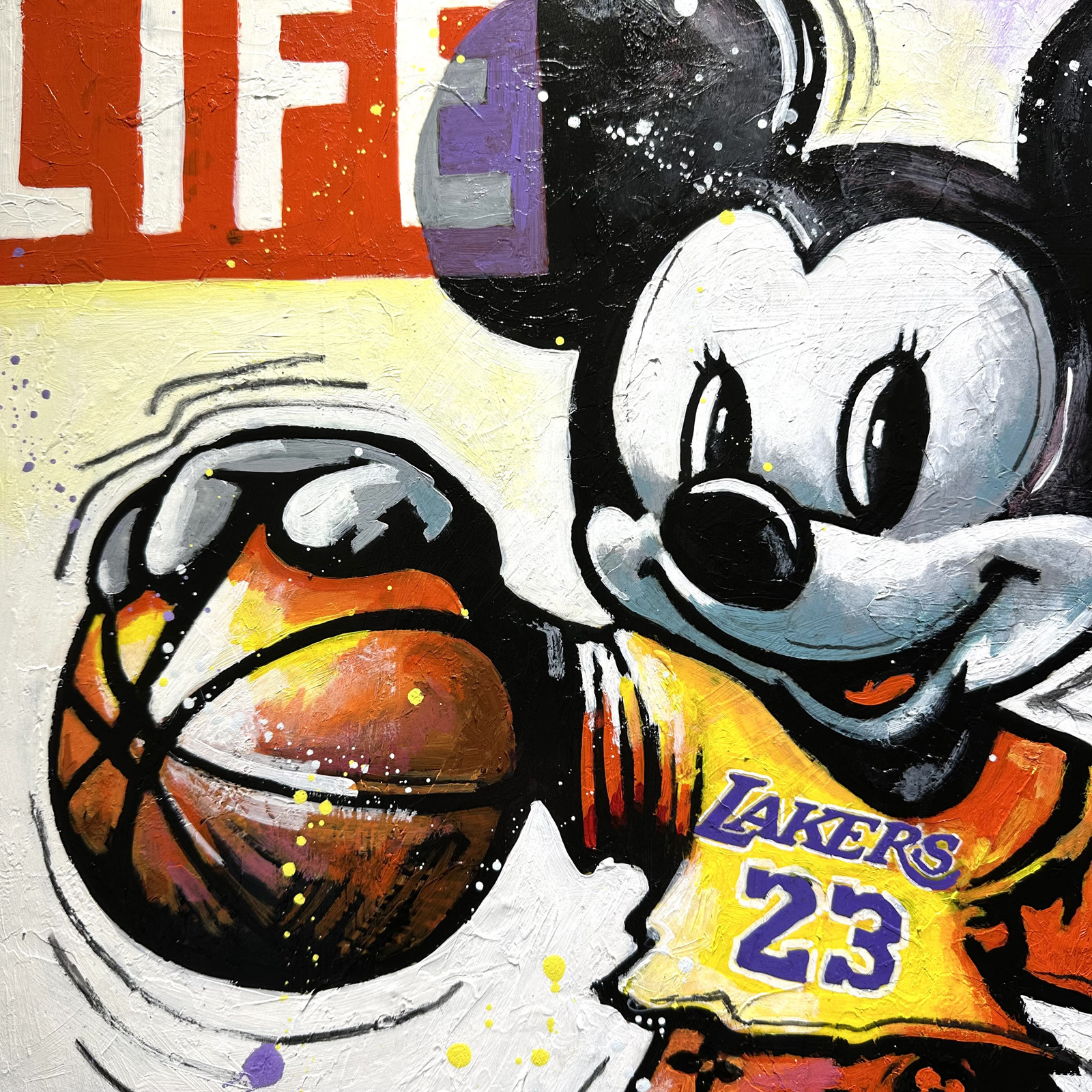 Patrick Cornée, Mickey is a Lakers fan, painting - Artalistic online contemporary art buying and selling gallery