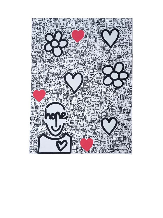 Mr Hope et son monde Love, Mr Hope, painting - Artalistic online contemporary art buying and selling gallery