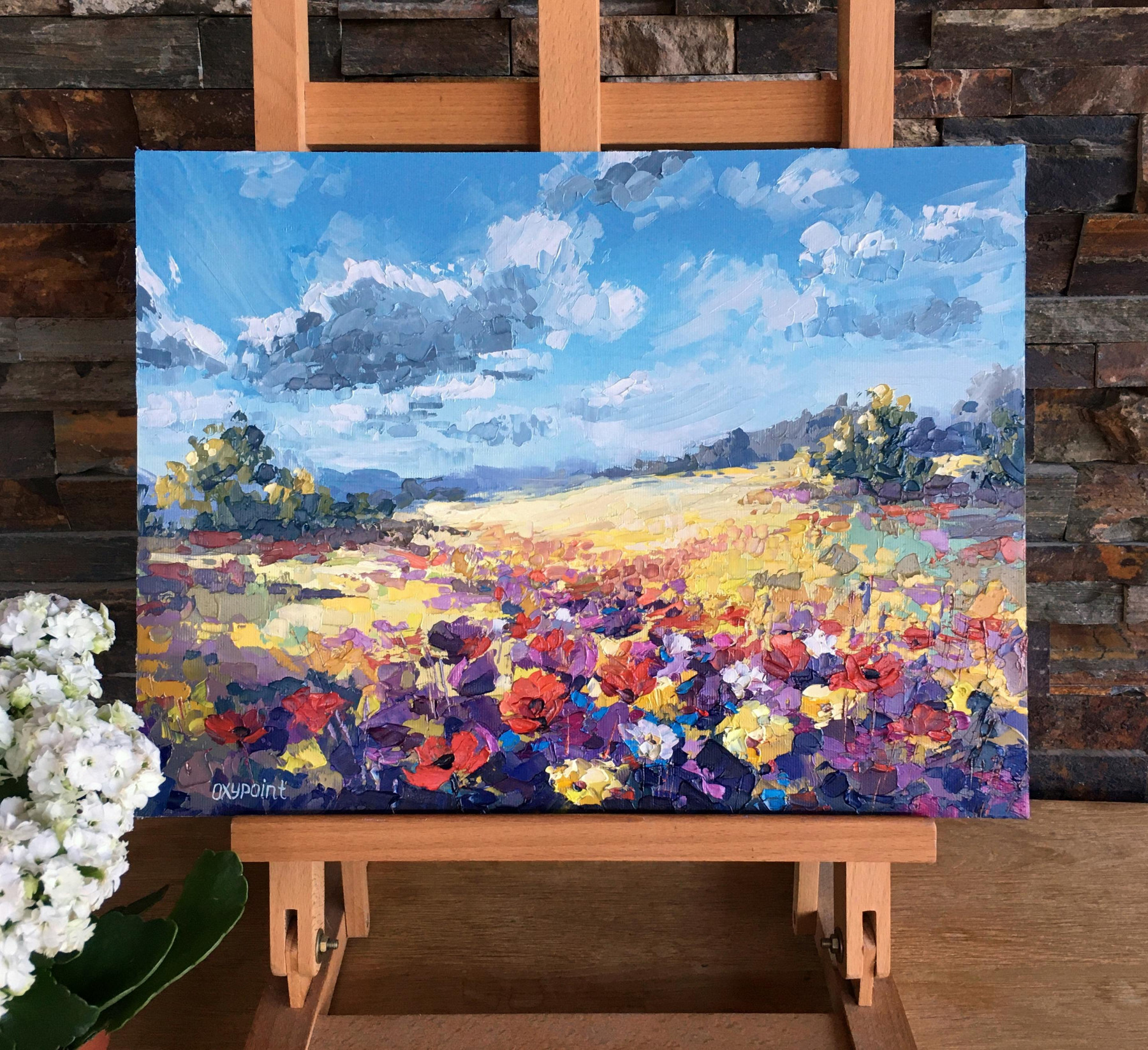 Oxypoint, River of Flowers, painting - Artalistic online contemporary art buying and selling gallery