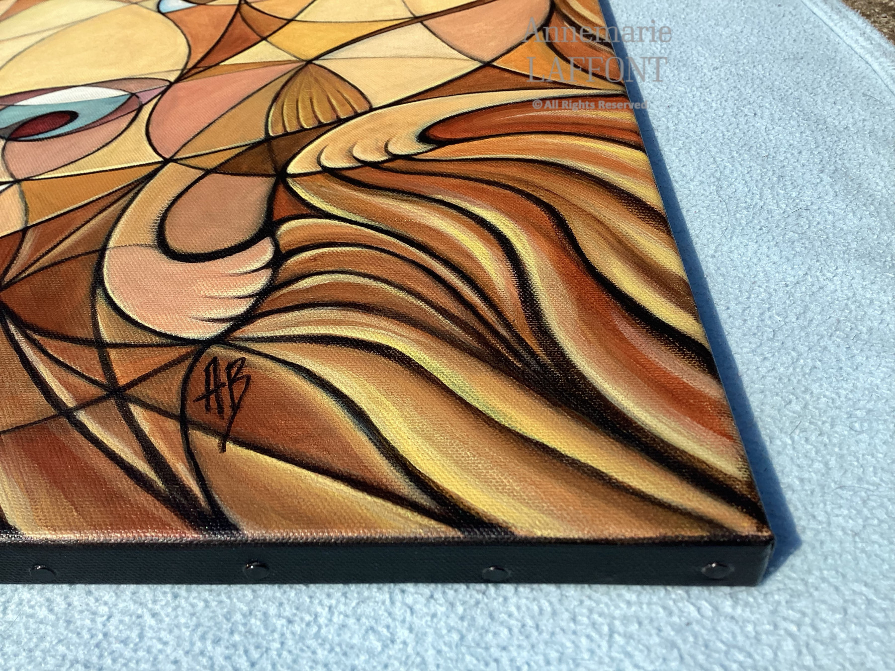 Annemarie Laffont, Lion abstrait, painting - Artalistic online contemporary art buying and selling gallery