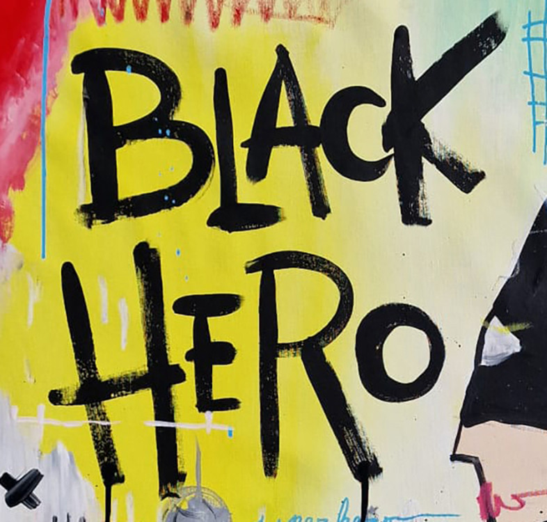 Piriongo, Black hero, painting - Artalistic online contemporary art buying and selling gallery