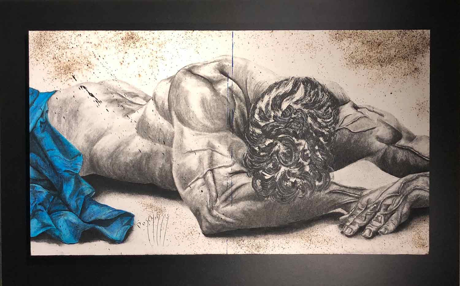 Michel Puschiasis, Diego, drawing - Artalistic online contemporary art buying and selling gallery