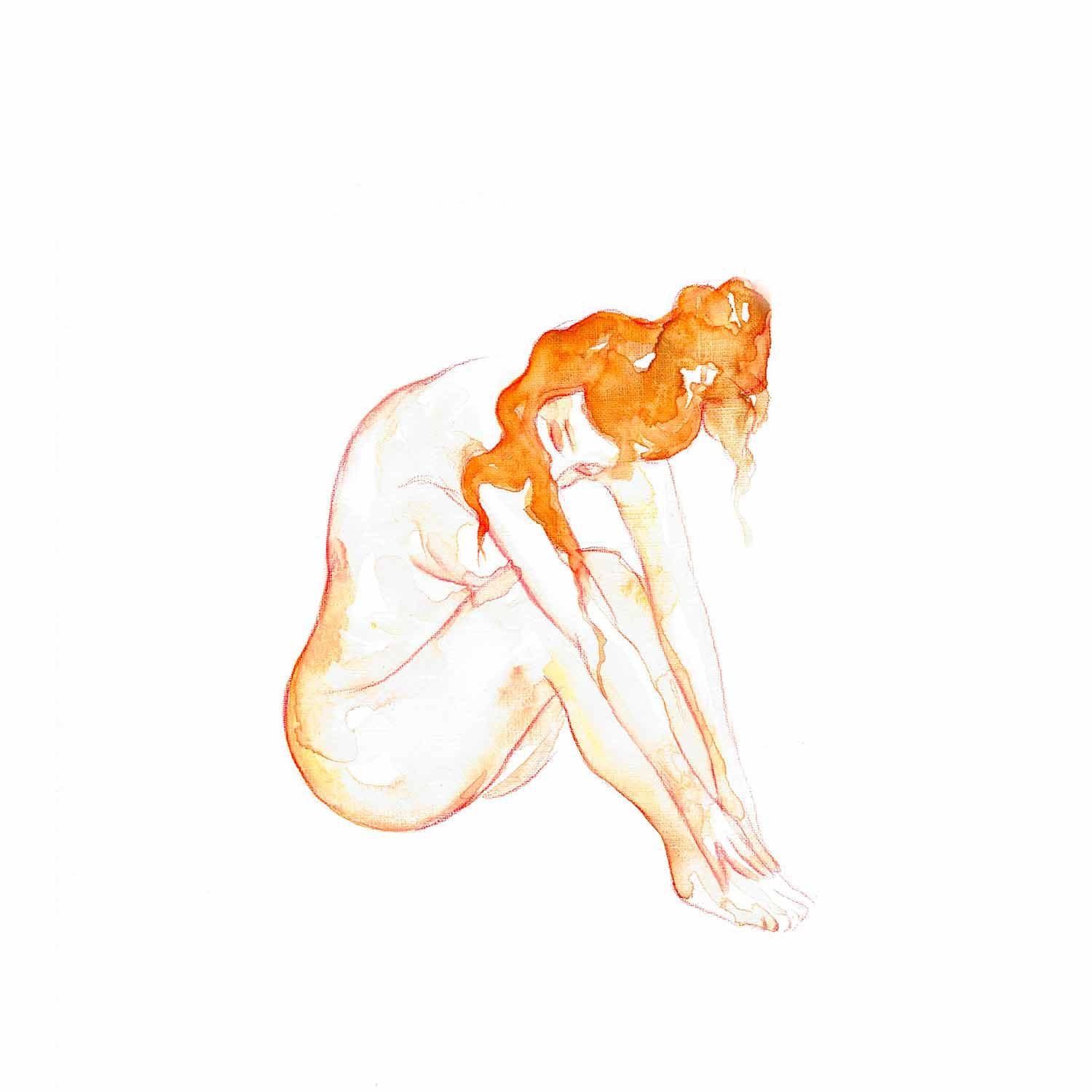 4in, Mise à nue 5, watercolor - Artalistic online contemporary art buying and selling gallery