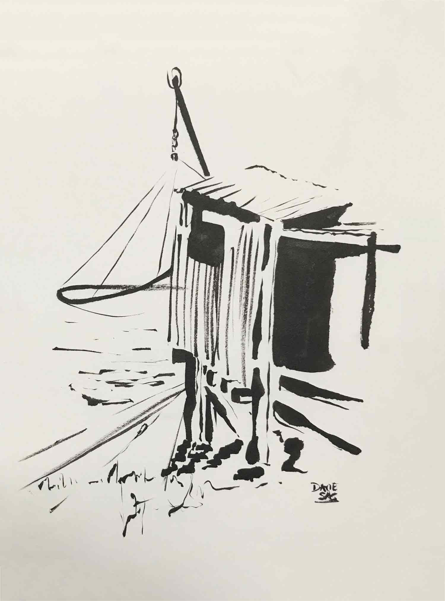 Dame Sas, Carrelet, drawing - Artalistic online contemporary art buying and selling gallery