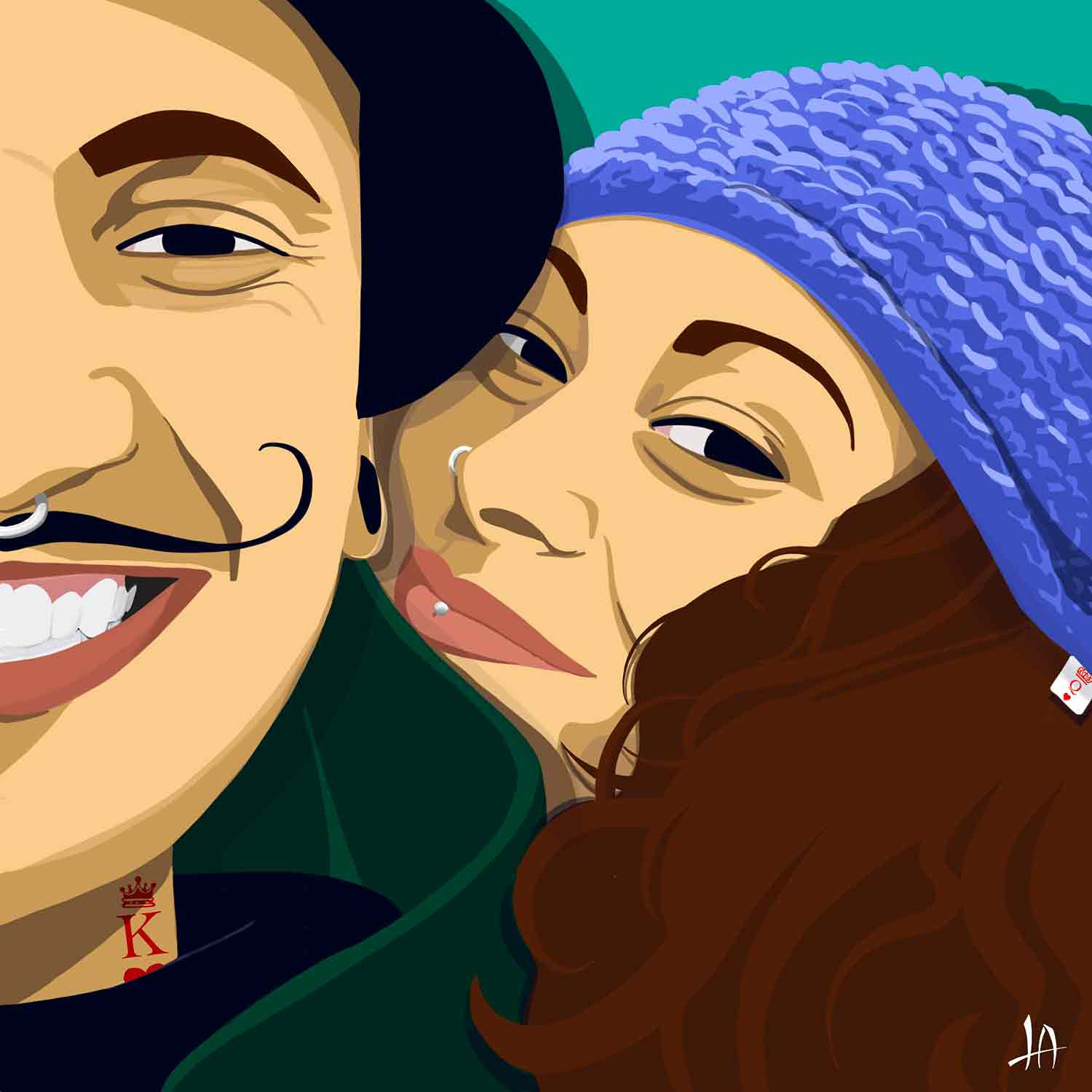 Laorie, Couple, drawing - Artalistic online contemporary art buying and selling gallery