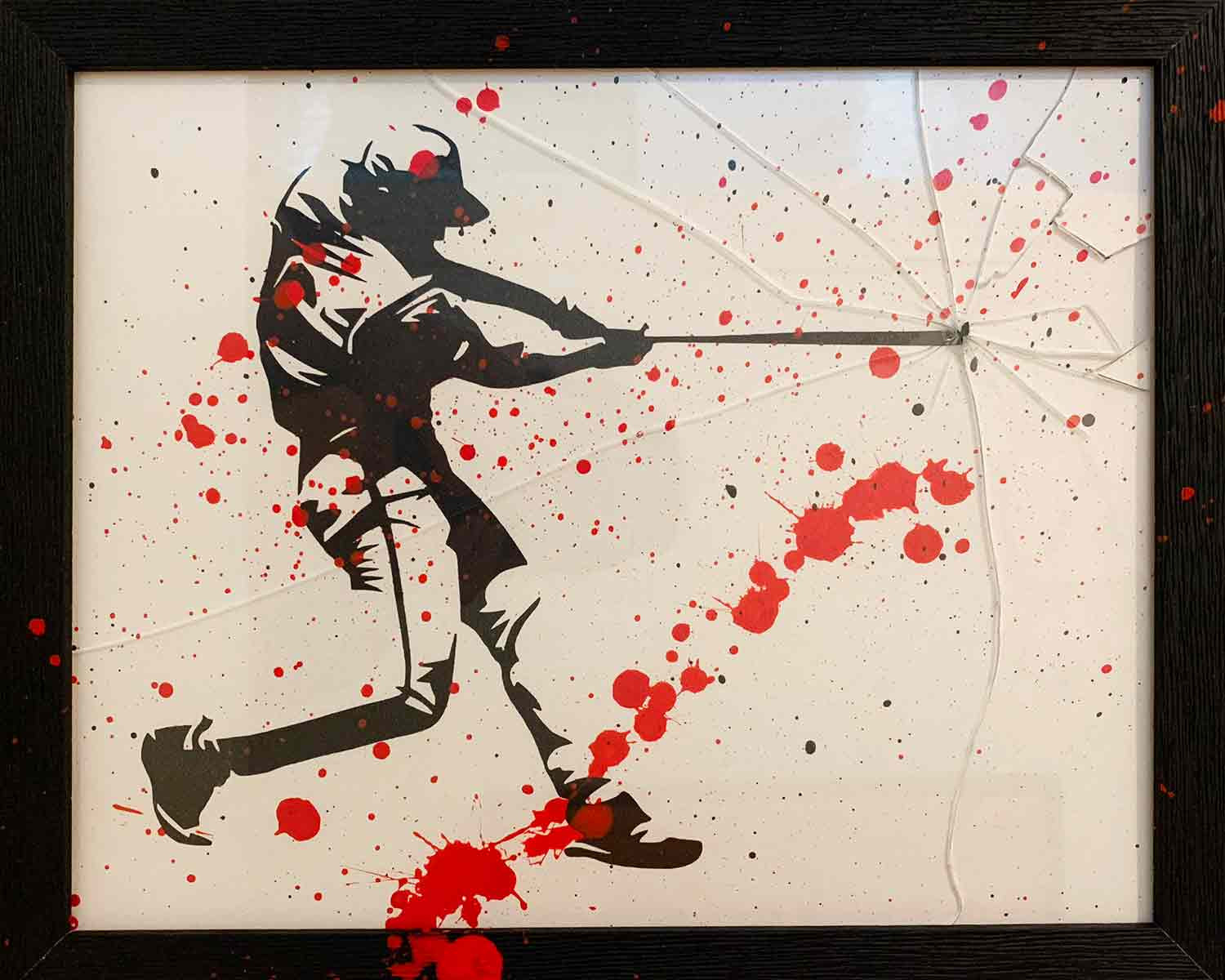Andrea Van Der Hoeven, Baseball collision, drawing - Artalistic online contemporary art buying and selling gallery