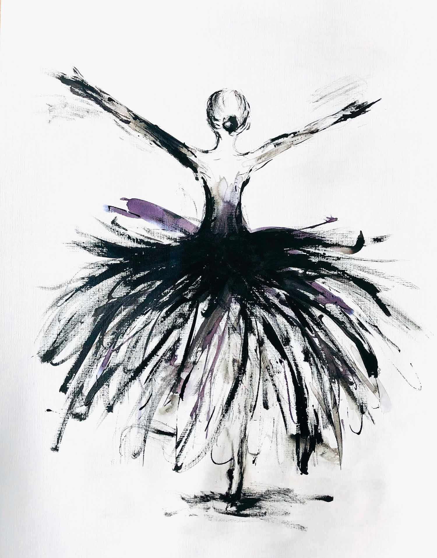 Marcela Zemanova, Black swan, drawing - Artalistic online contemporary art buying and selling gallery