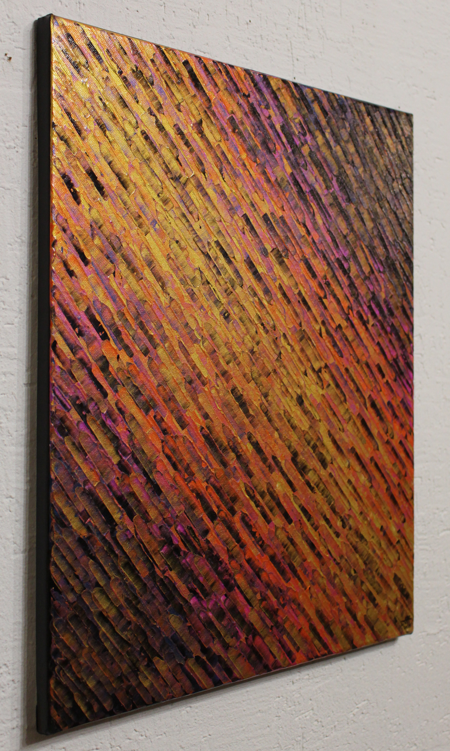Jonathan Pradillon, Diagonale or orange rose, painting - Artalistic online contemporary art buying and selling gallery