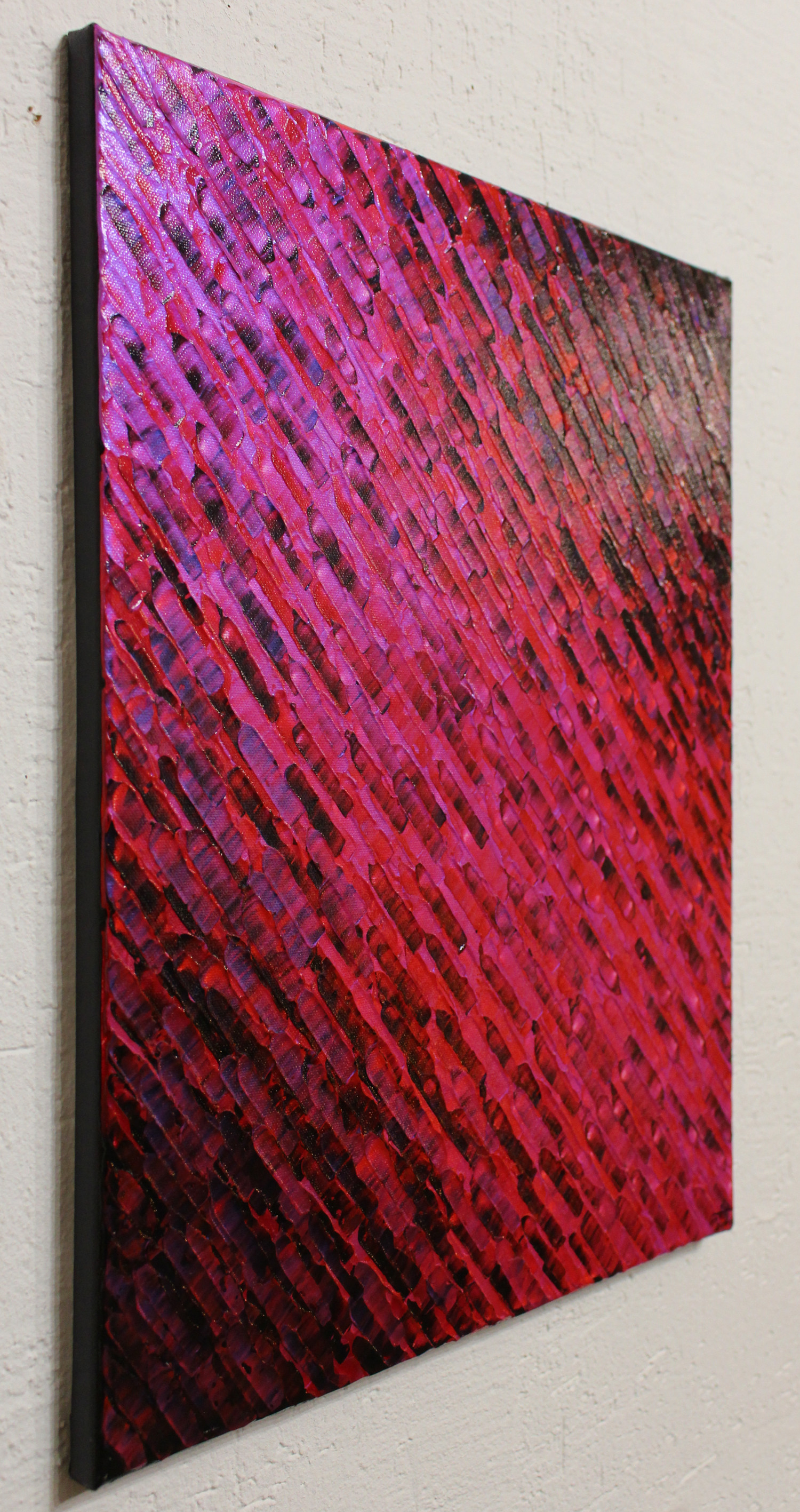 Jonathan Pradillon, Diagonale rose rouge, painting - Artalistic online contemporary art buying and selling gallery
