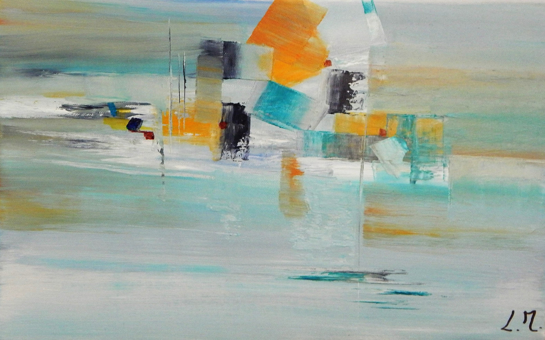 Lydie Massou, La mer et les dunes, painting - Artalistic online contemporary art buying and selling gallery