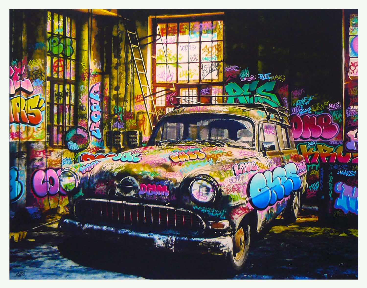 Ches, Vandalized car, edition - Artalistic online contemporary art buying and selling gallery