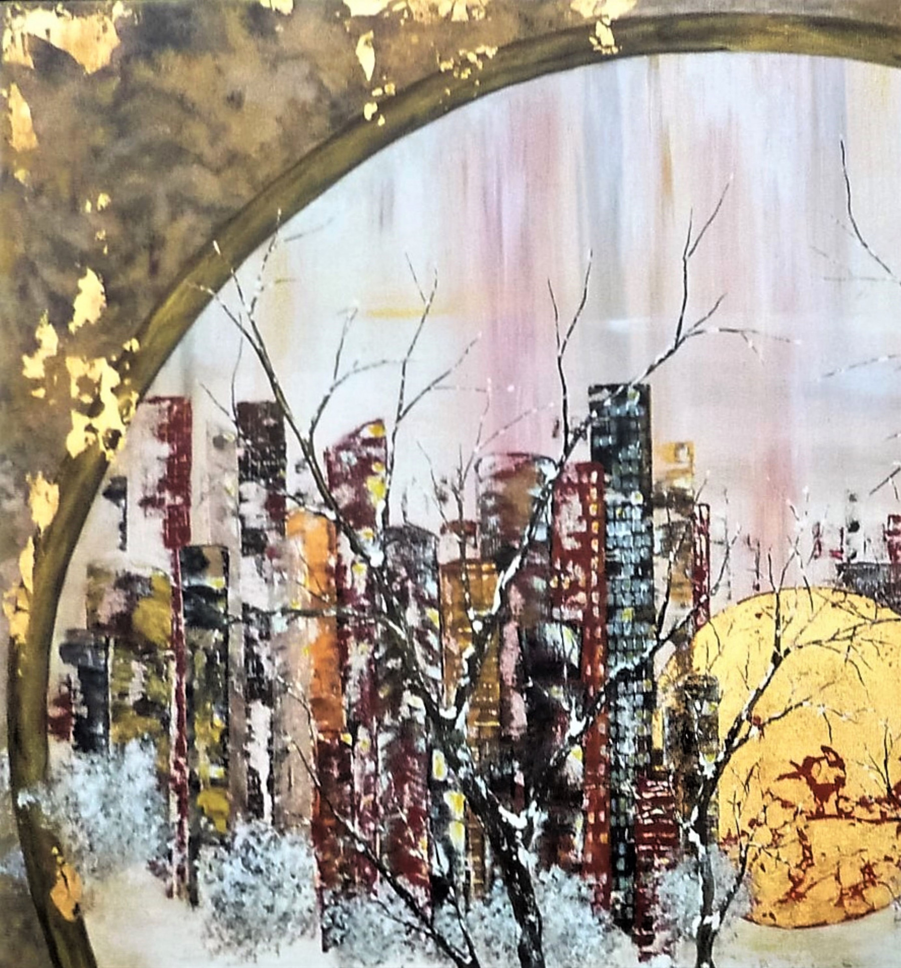 Anne Robin, Entre les tours, painting - Artalistic online contemporary art buying and selling gallery