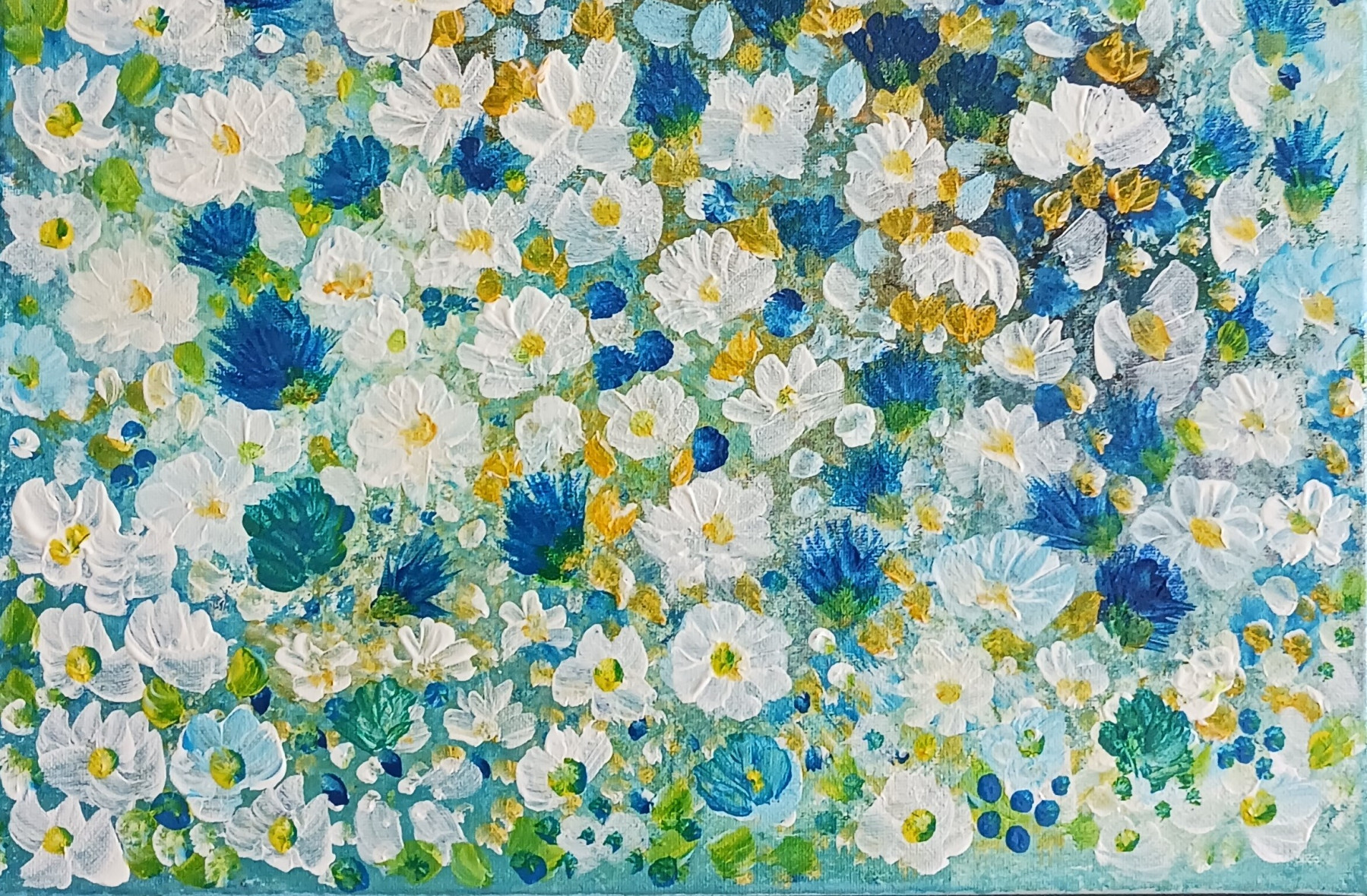 Lydie Massou, Le pré bleu, painting - Artalistic online contemporary art buying and selling gallery