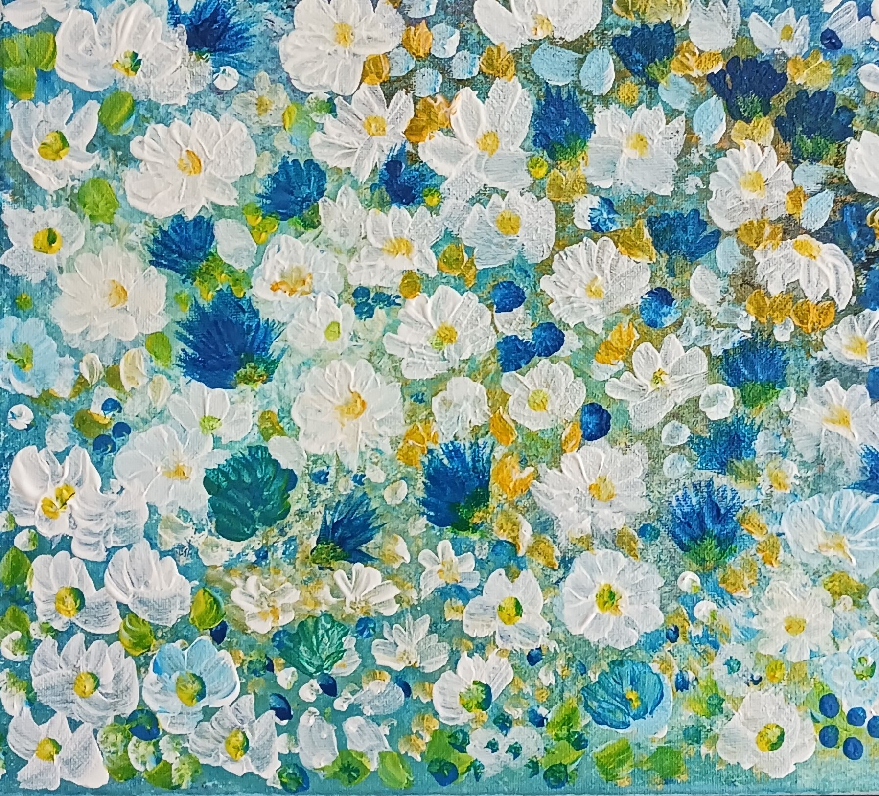 Lydie Massou, Le pré bleu, painting - Artalistic online contemporary art buying and selling gallery
