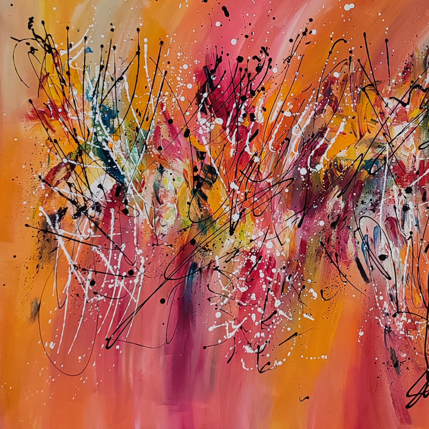 Âme Sauvage, Rose et lumières, painting - Artalistic online contemporary art buying and selling gallery