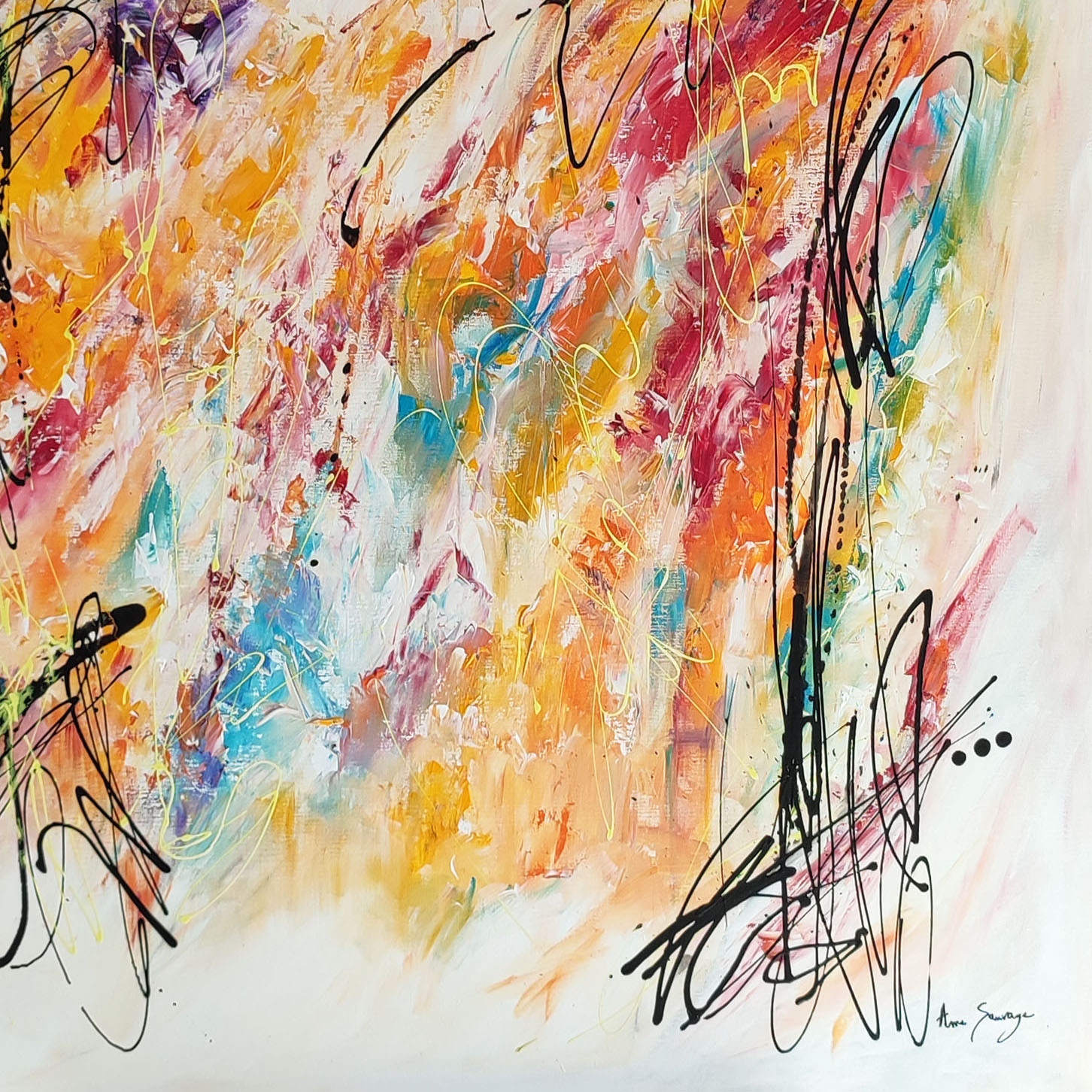 Âme Sauvage, La femme en rouge, painting - Artalistic online contemporary art buying and selling gallery