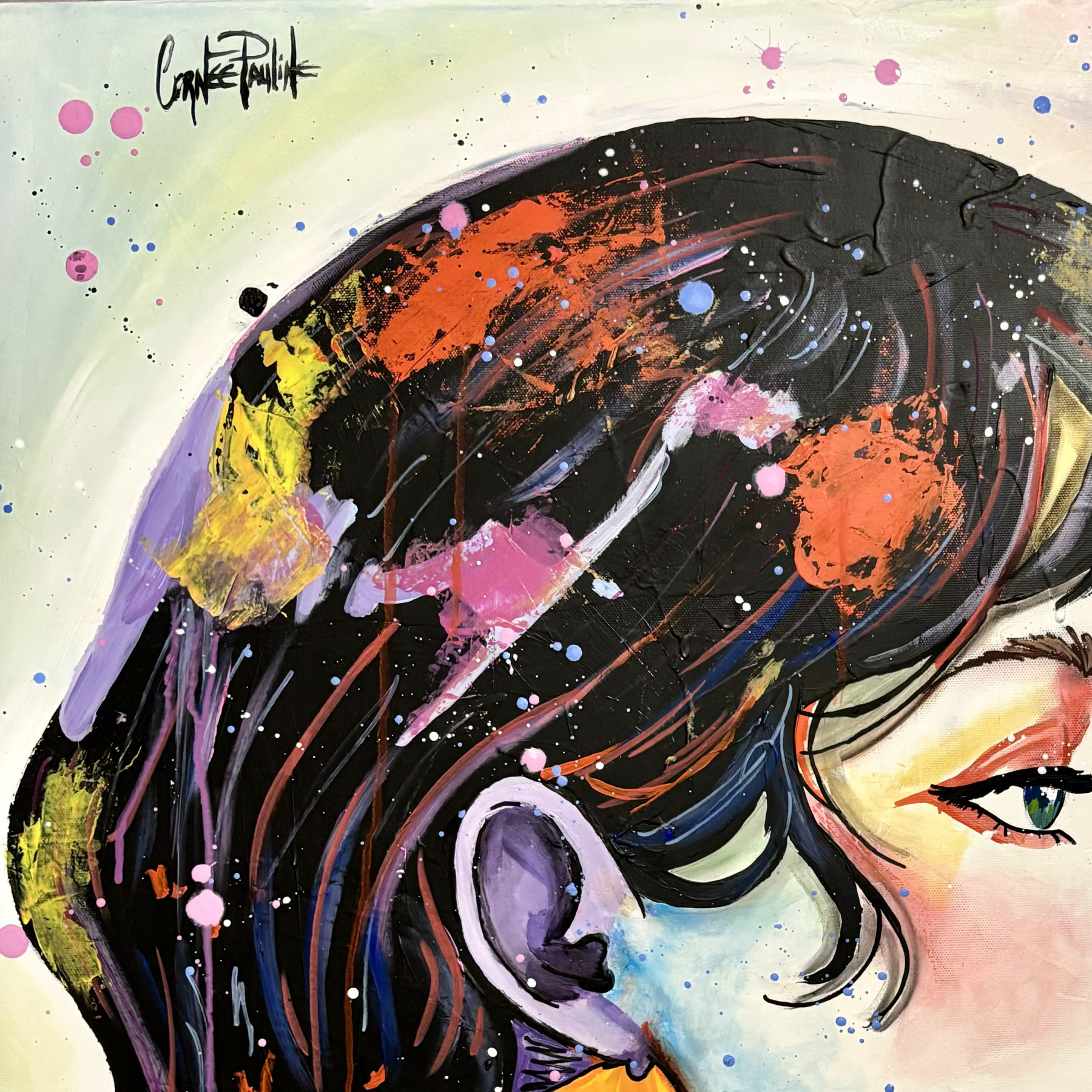 Pauline Cornée, Touch the world with your fingertips, painting - Artalistic online contemporary art buying and selling gallery