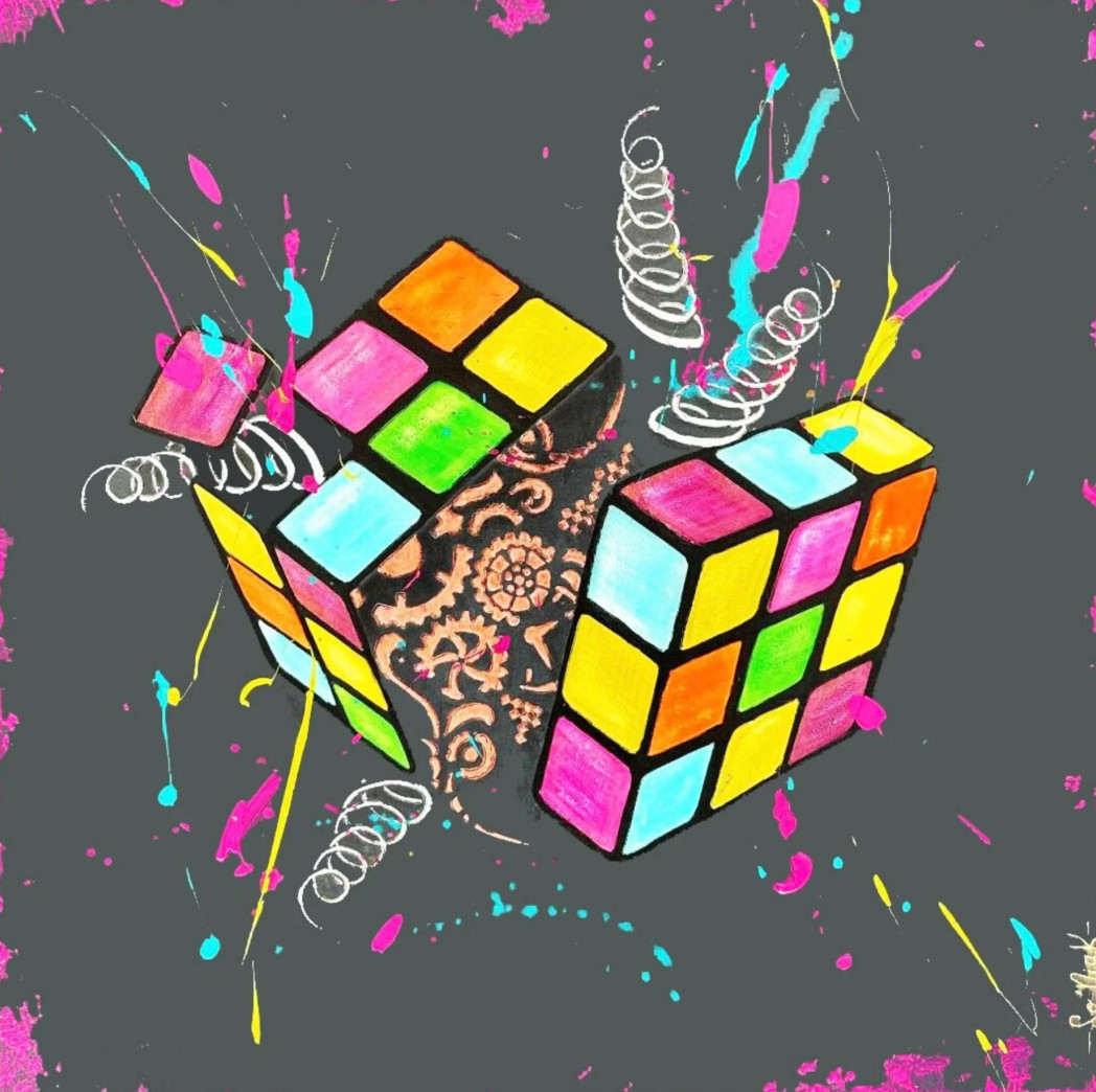 So'Niak, Rubik's cube, painting - Artalistic online contemporary art buying and selling gallery