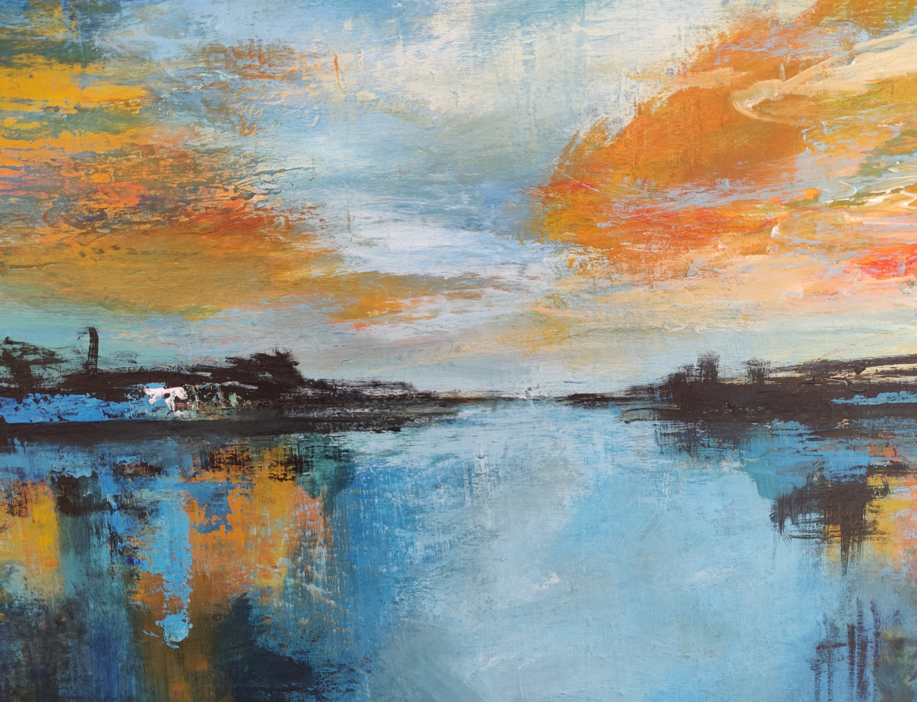 Marie-Line Robert, Le lac des couleurs, painting - Artalistic online contemporary art buying and selling gallery