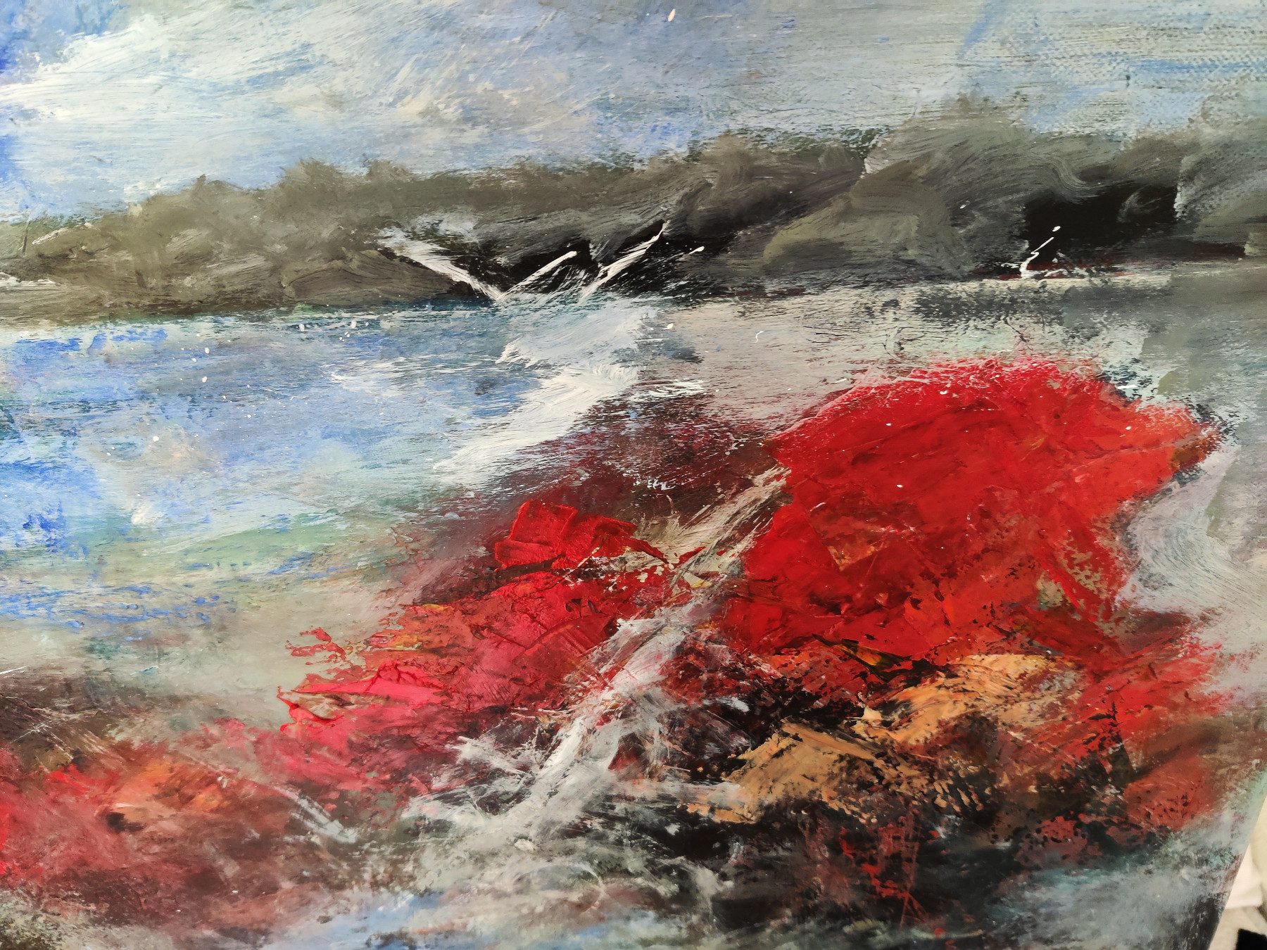 Marie-Line Robert, Roches rouges, painting - Artalistic online contemporary art buying and selling gallery