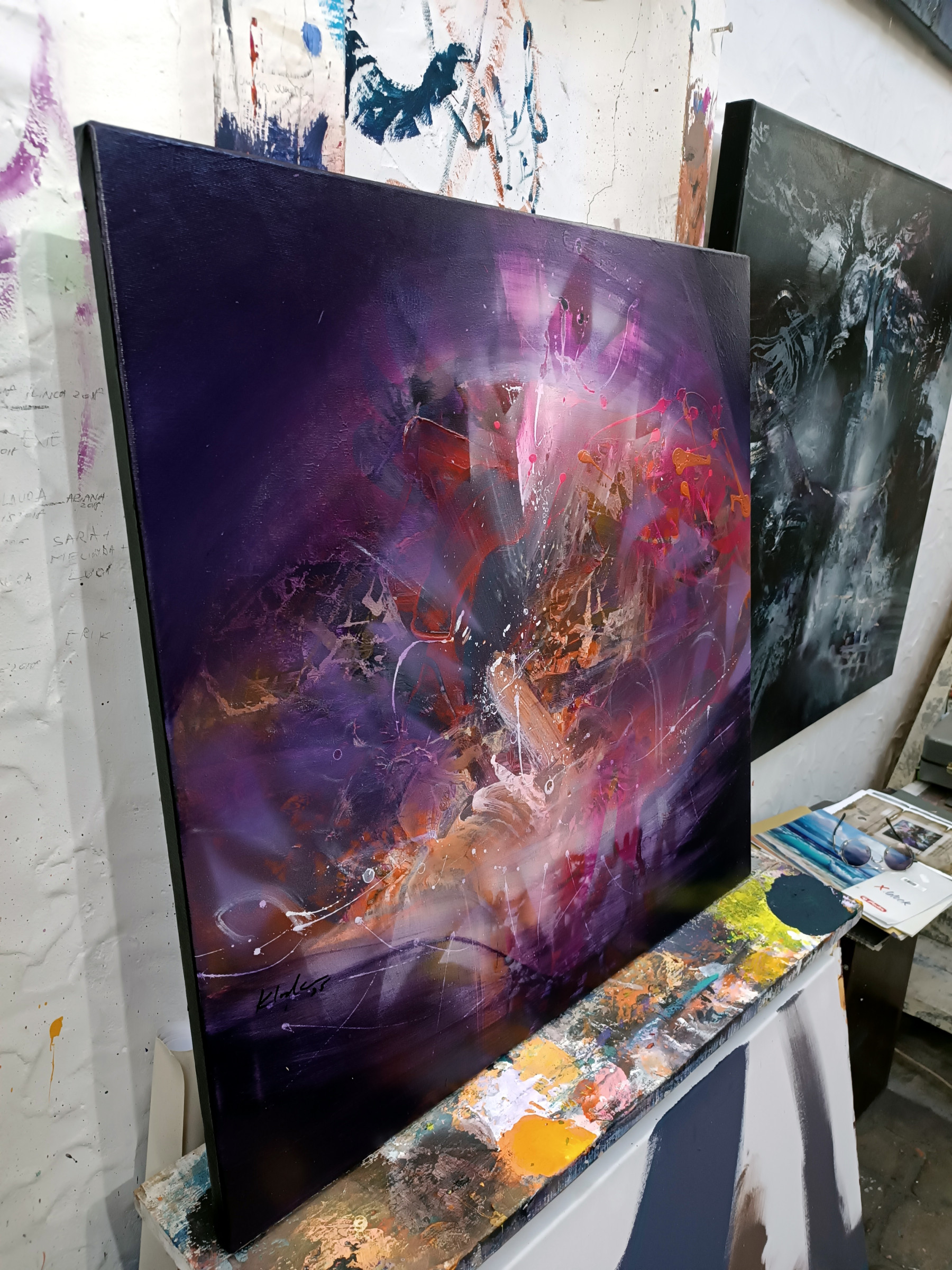 Ovidiu Kloska, The blooming of light from the depths of darkness, painting - Galerie de vente et d’achat d’art contemporain en ligne Artalistic