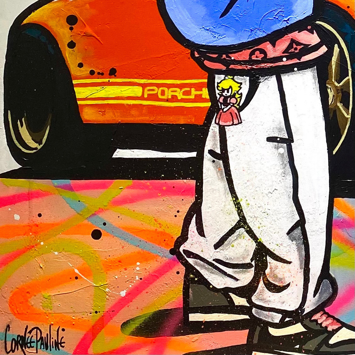 Pauline Cornée, Mario 80' Porsche, painting - Artalistic online contemporary art buying and selling gallery