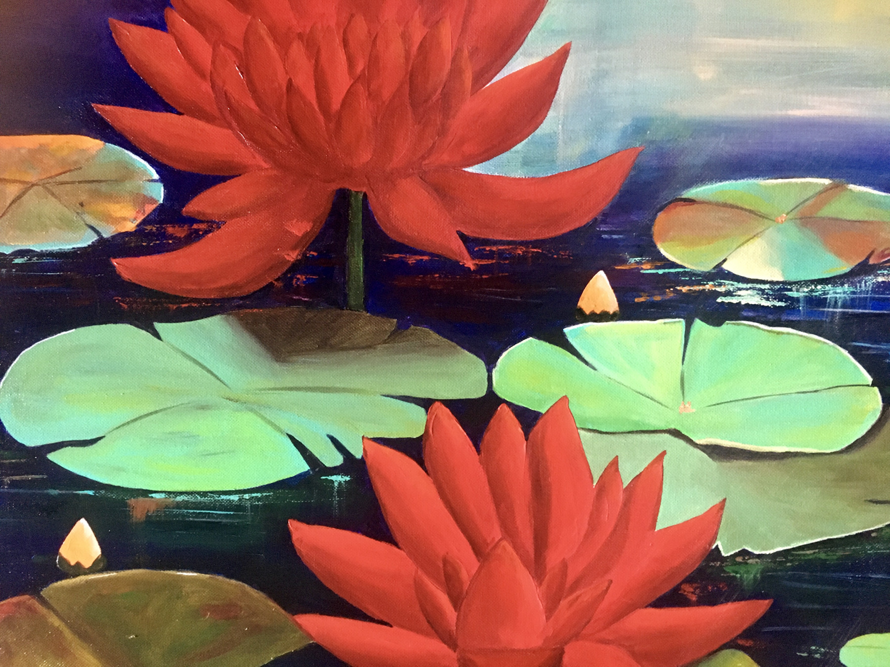Françoise Augustine, Lotus, painting - Artalistic online contemporary art buying and selling gallery