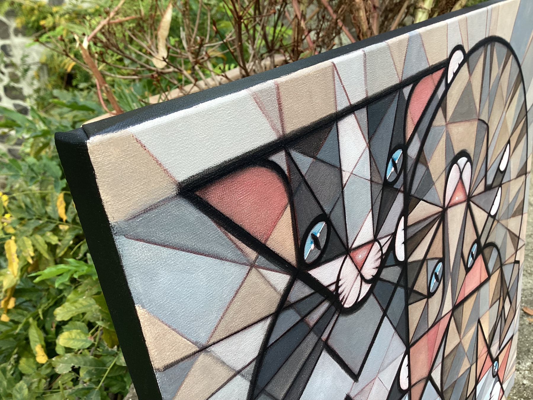 Annemarie Laffont, Geometriccats, painting - Artalistic online contemporary art buying and selling gallery