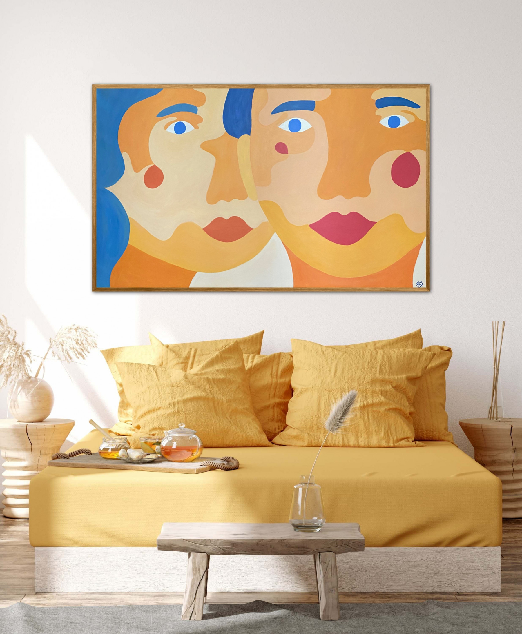 Léa Mongiat, Soeurs, peinture - Galerie de vente et d’achat d’art contemporain en ligne Artalistic