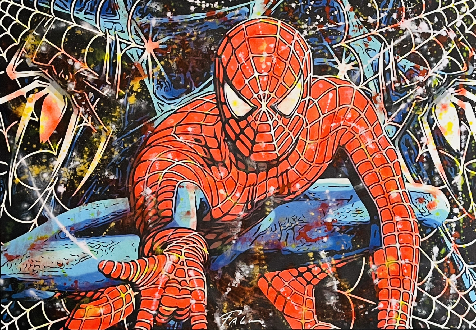 Joaquim Falco, Spiderman, painting - Artalistic online contemporary art buying and selling gallery