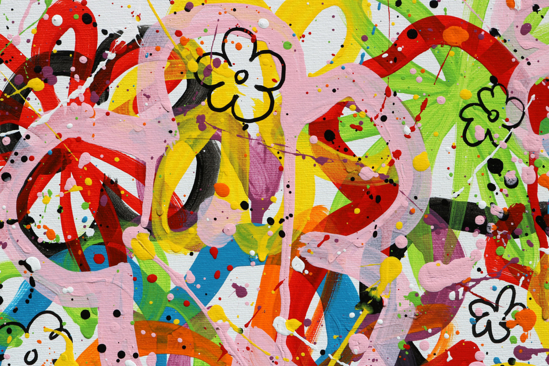 Isabelle Pelletane, Pop flowers 2, painting - Artalistic online contemporary art buying and selling gallery