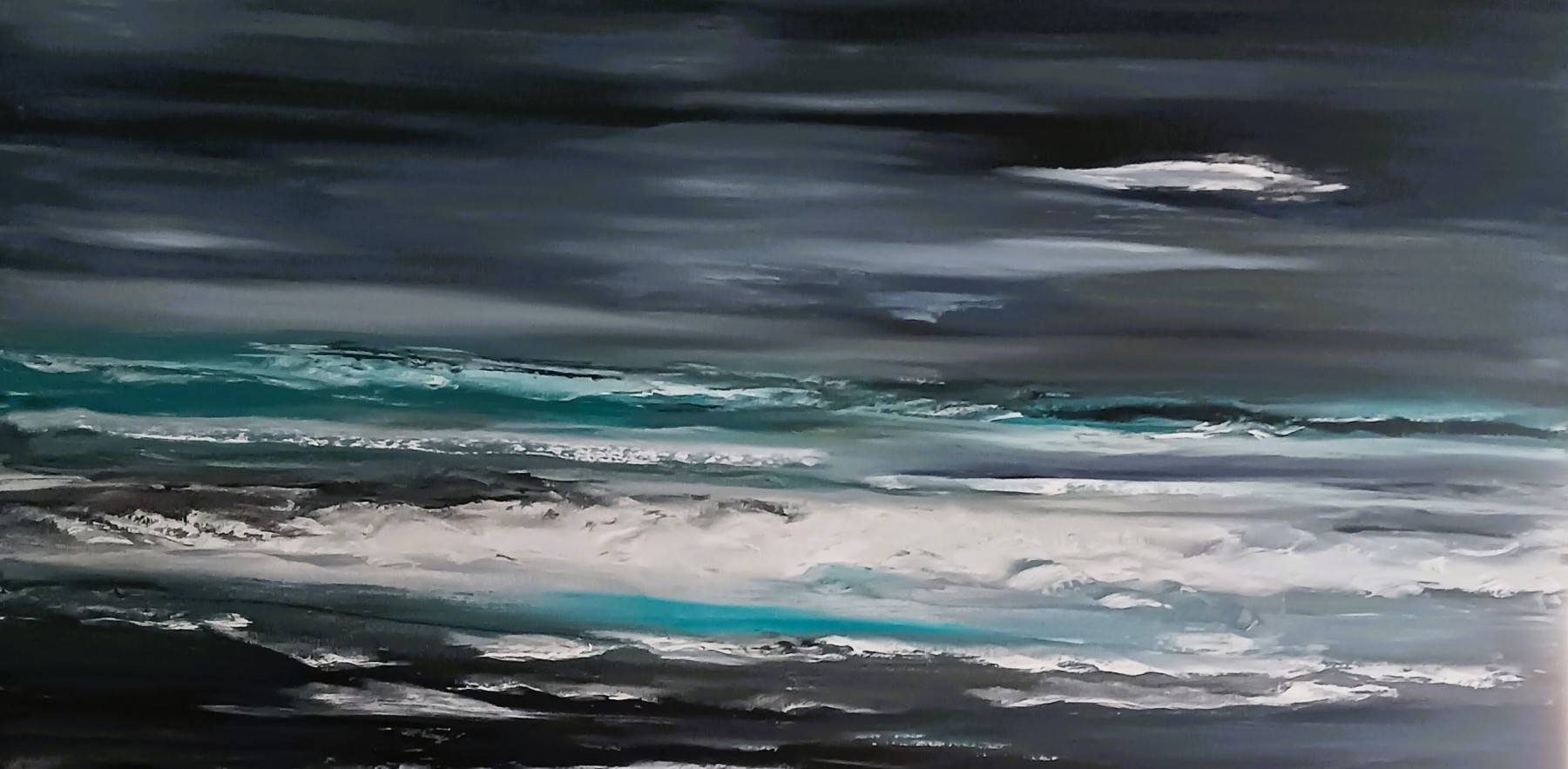 Lydie Massou, La nuit et l'océan, painting - Artalistic online contemporary art buying and selling gallery