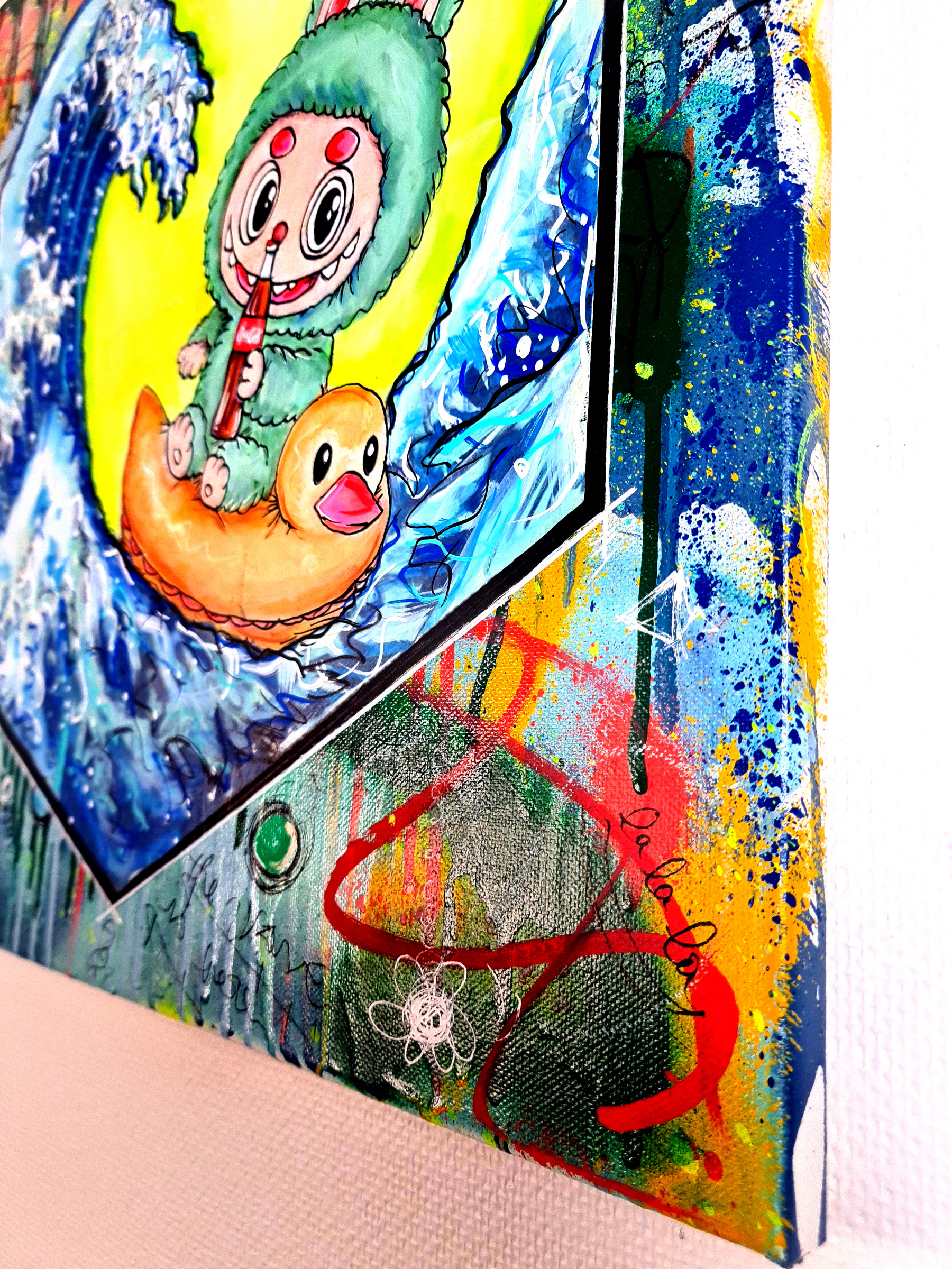 PVettese, Labubu X Kanagawa Coca, painting - Artalistic online contemporary art buying and selling gallery