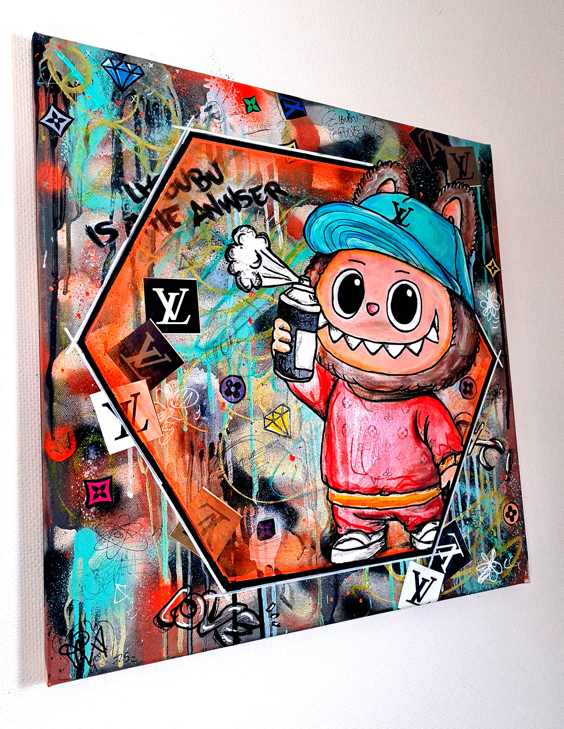 PVettese, Labubu X Street Art Louis Vuitton, painting - Artalistic online contemporary art buying and selling gallery